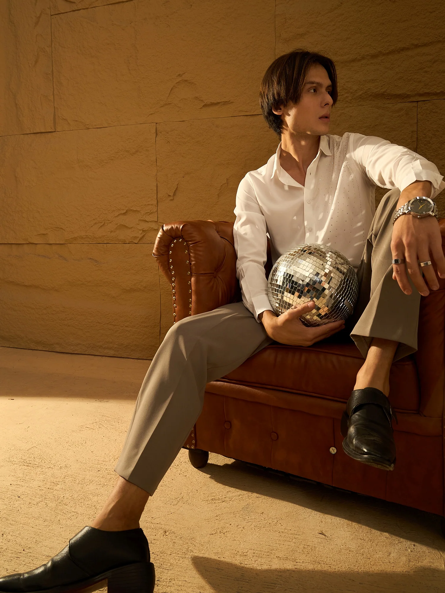 White: Full sleeve Partywear Shirt