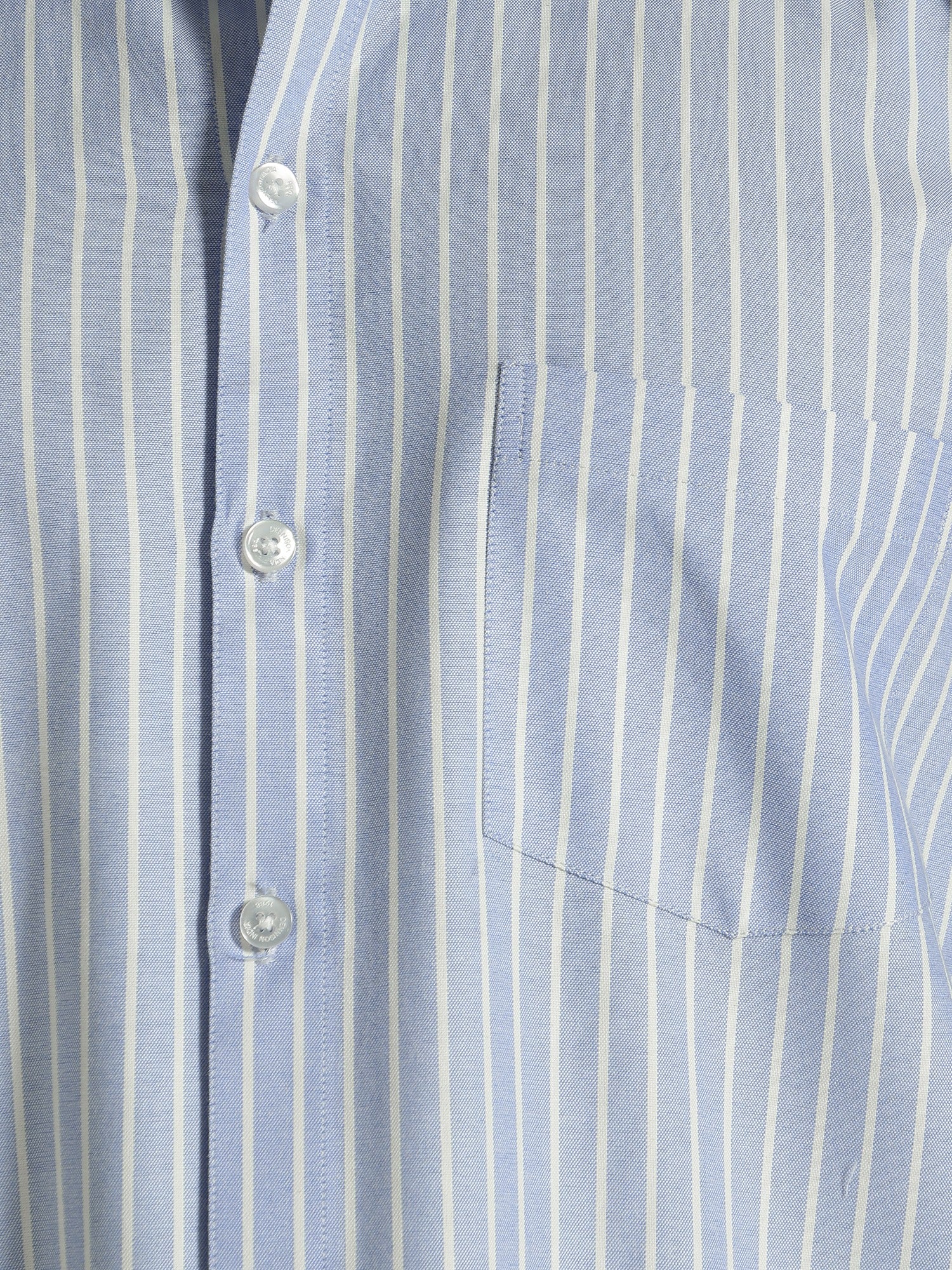 Sky Blue & White: Vertical Stripes Formal Shirt