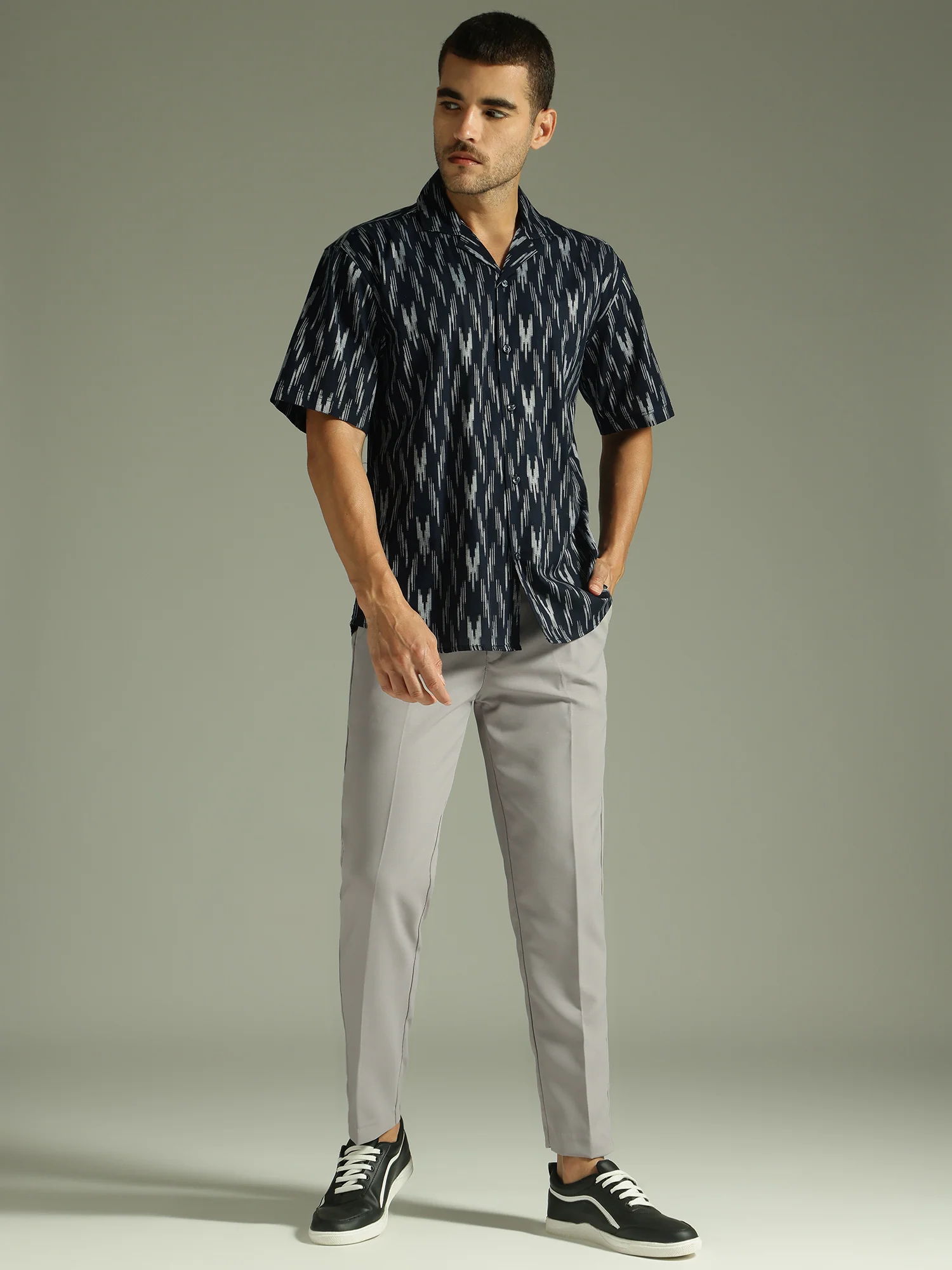Light Grey: Adjustable Fastening Neopolitan Trouser