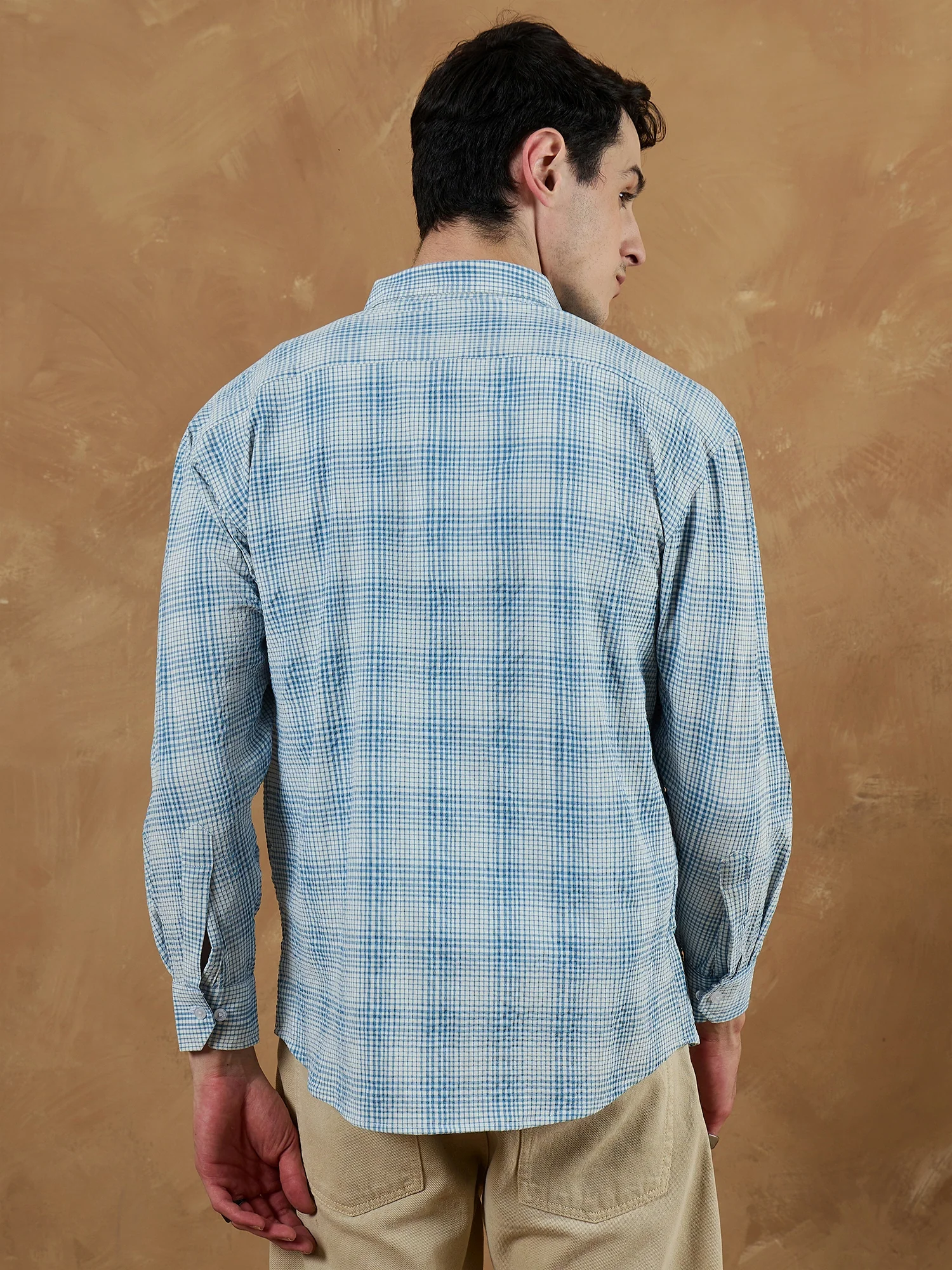 Blue & White: Micro Checkered Shirt
