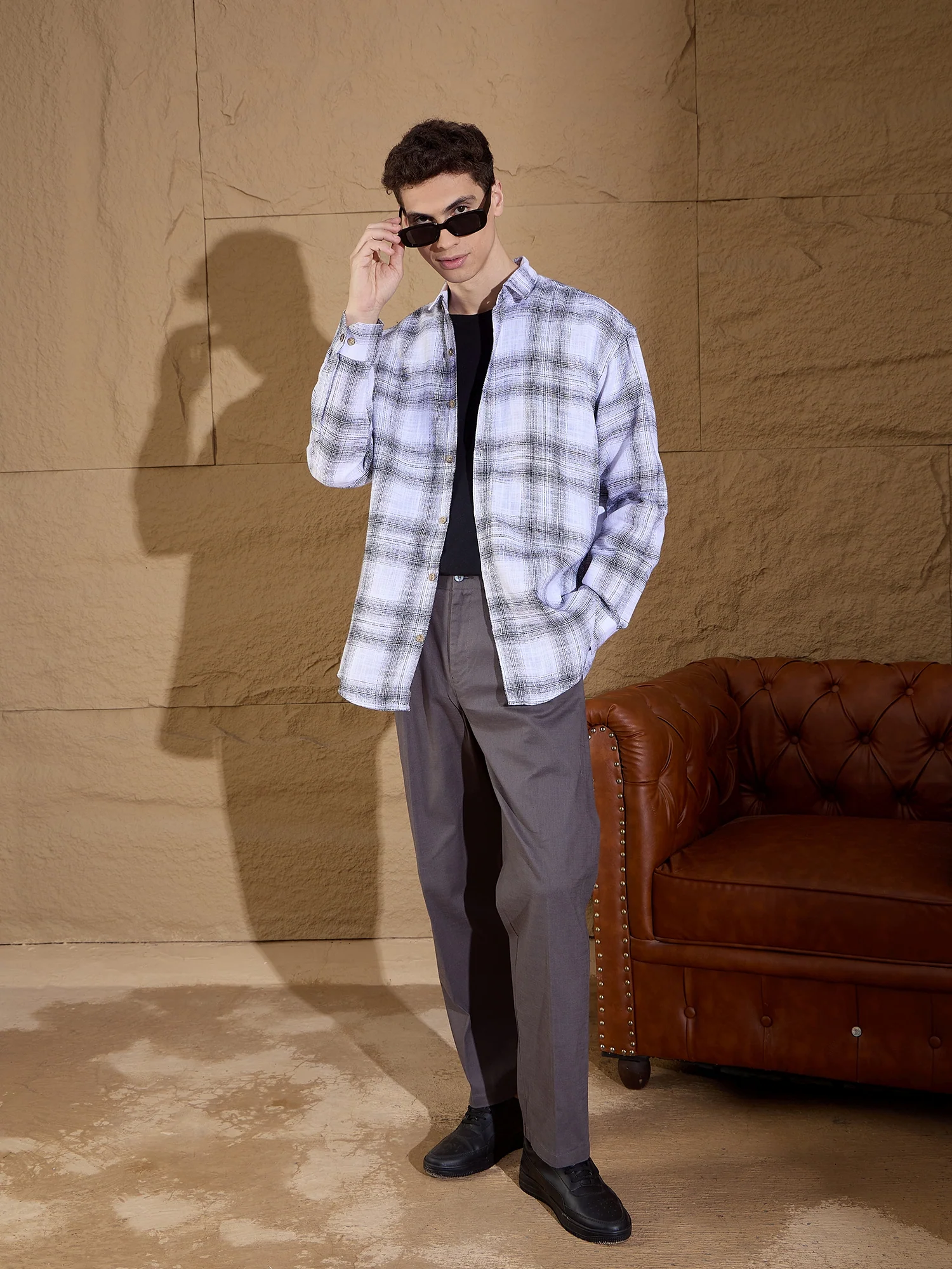 Whire: Full Sleeves Tartan Checked Shirt