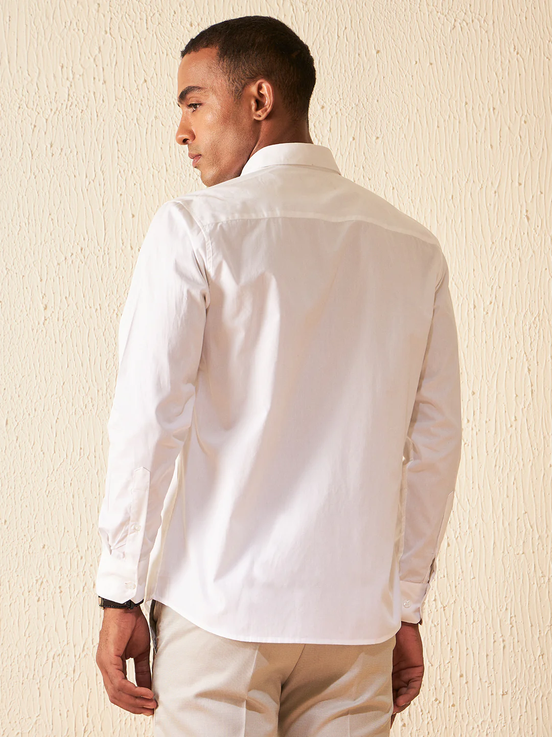 White: Full Sleeves Slim Fit Embroidery Shirt