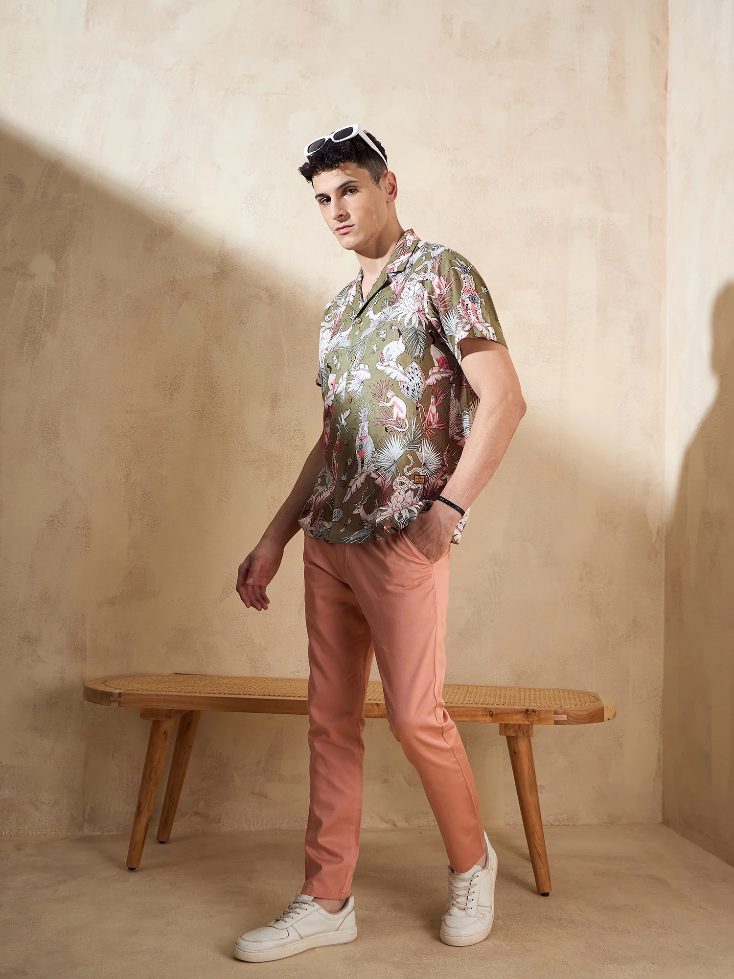 Green: Half Sleeves Oversized Printed Shirt