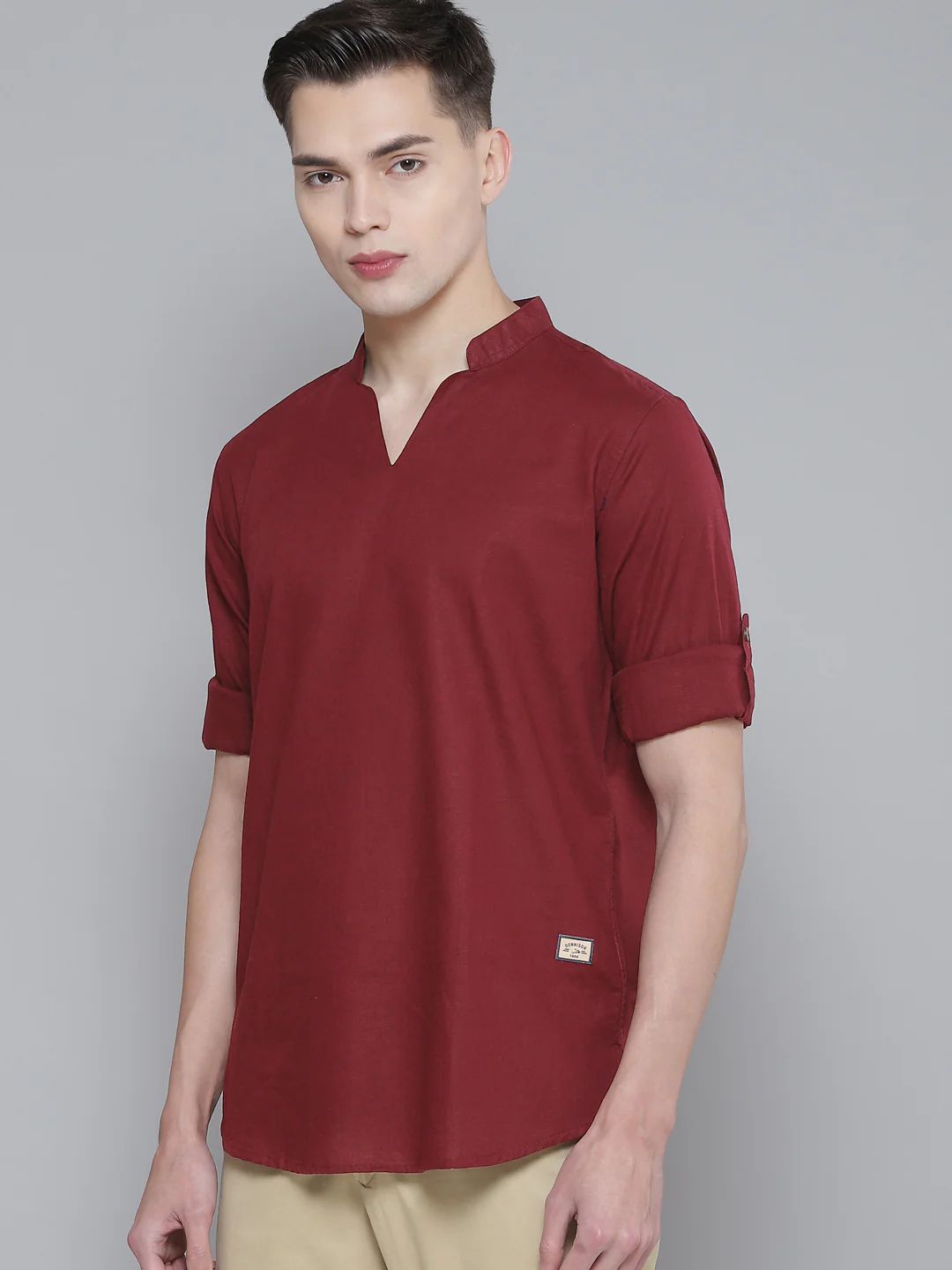 DENNISON Men Maroon Comfort Fit Kurta