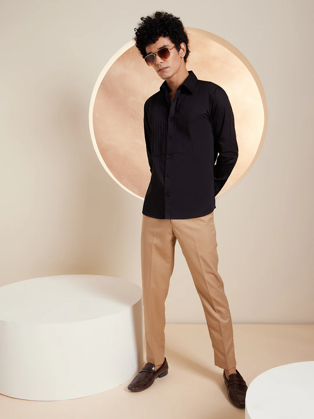 Black: Full Sleeves Clubwear Shirt