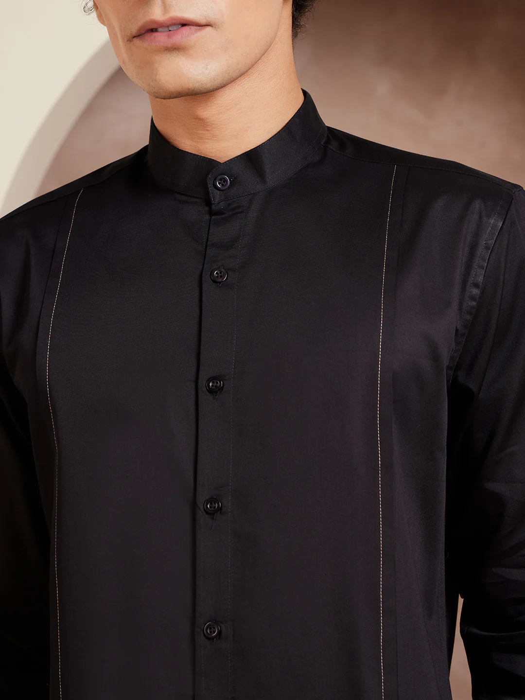 Black: Full Sleeves Clubwear Shirt