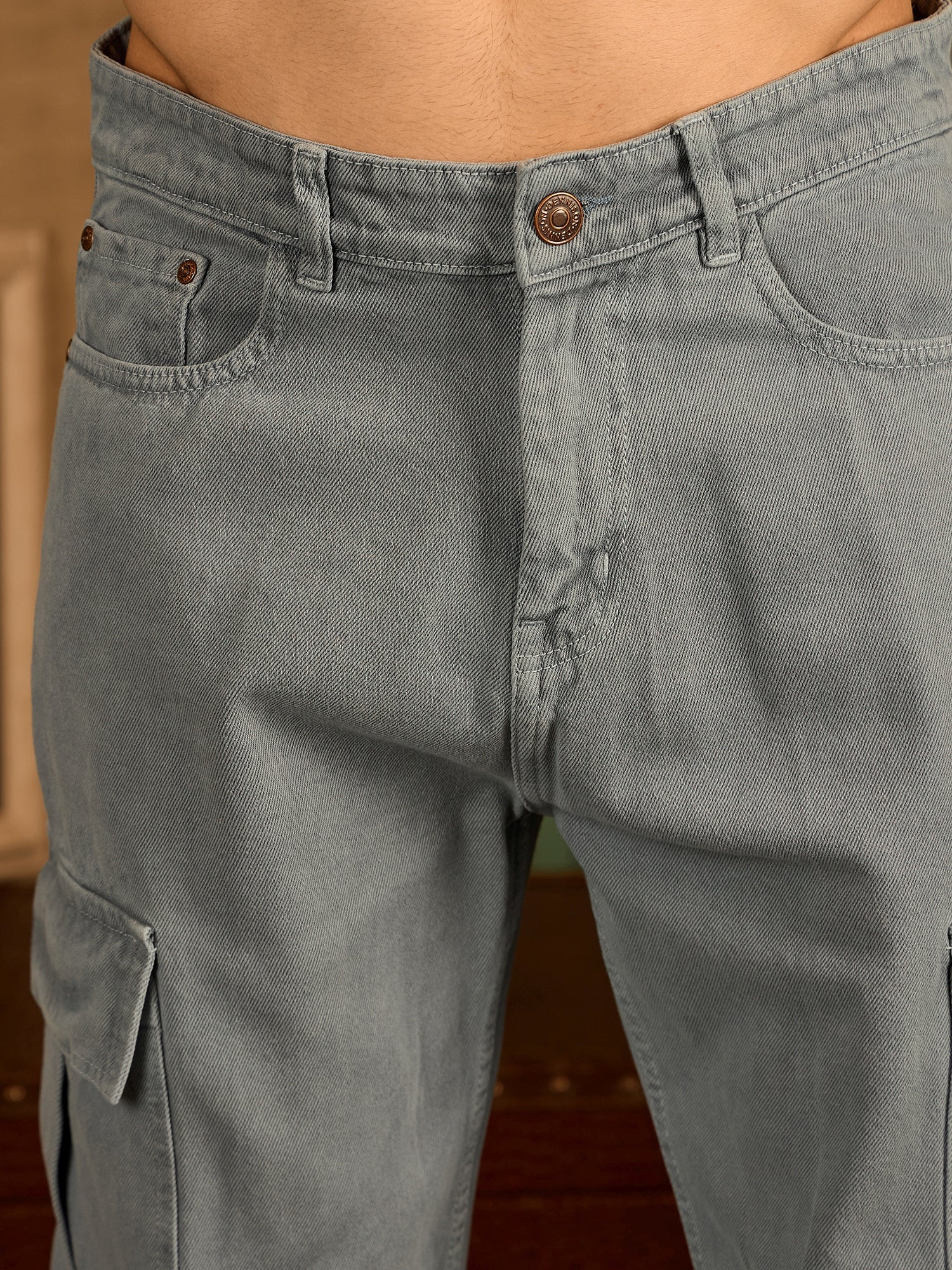 Grey: Korean Baggy Cargo Jeans