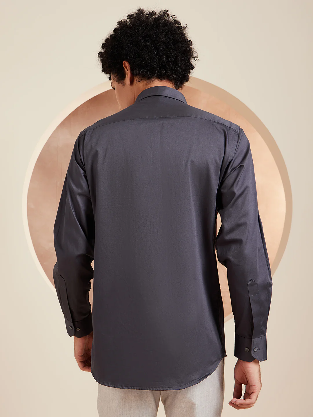 Dark Grey: Pure Cotton Formal Shirt