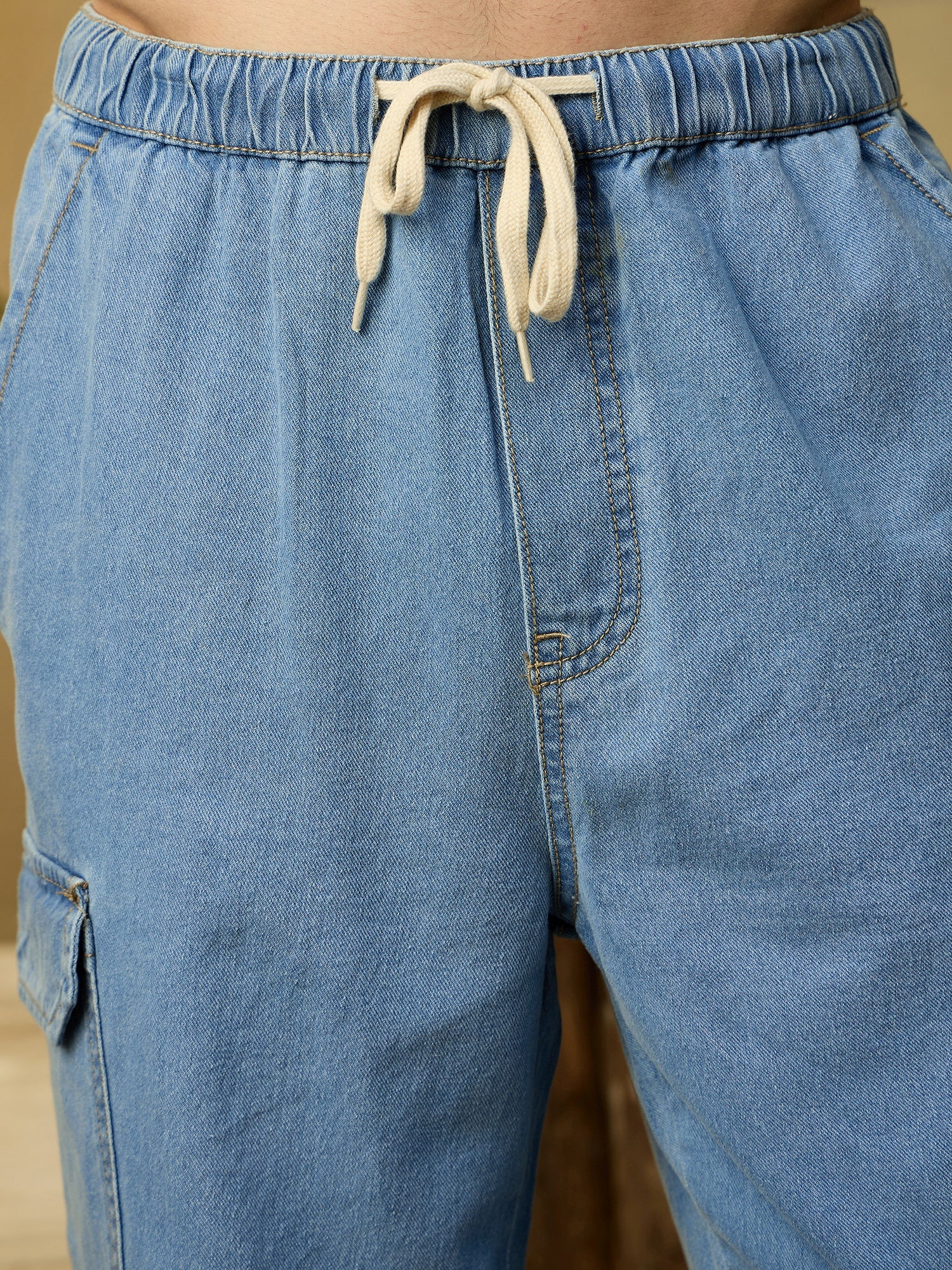 Light Blue: Korean Baggy Cargo Jeans