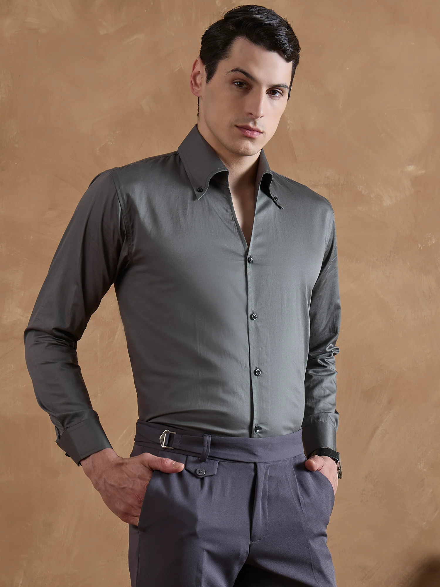 Dark Grey: Cooper Collar Shirt