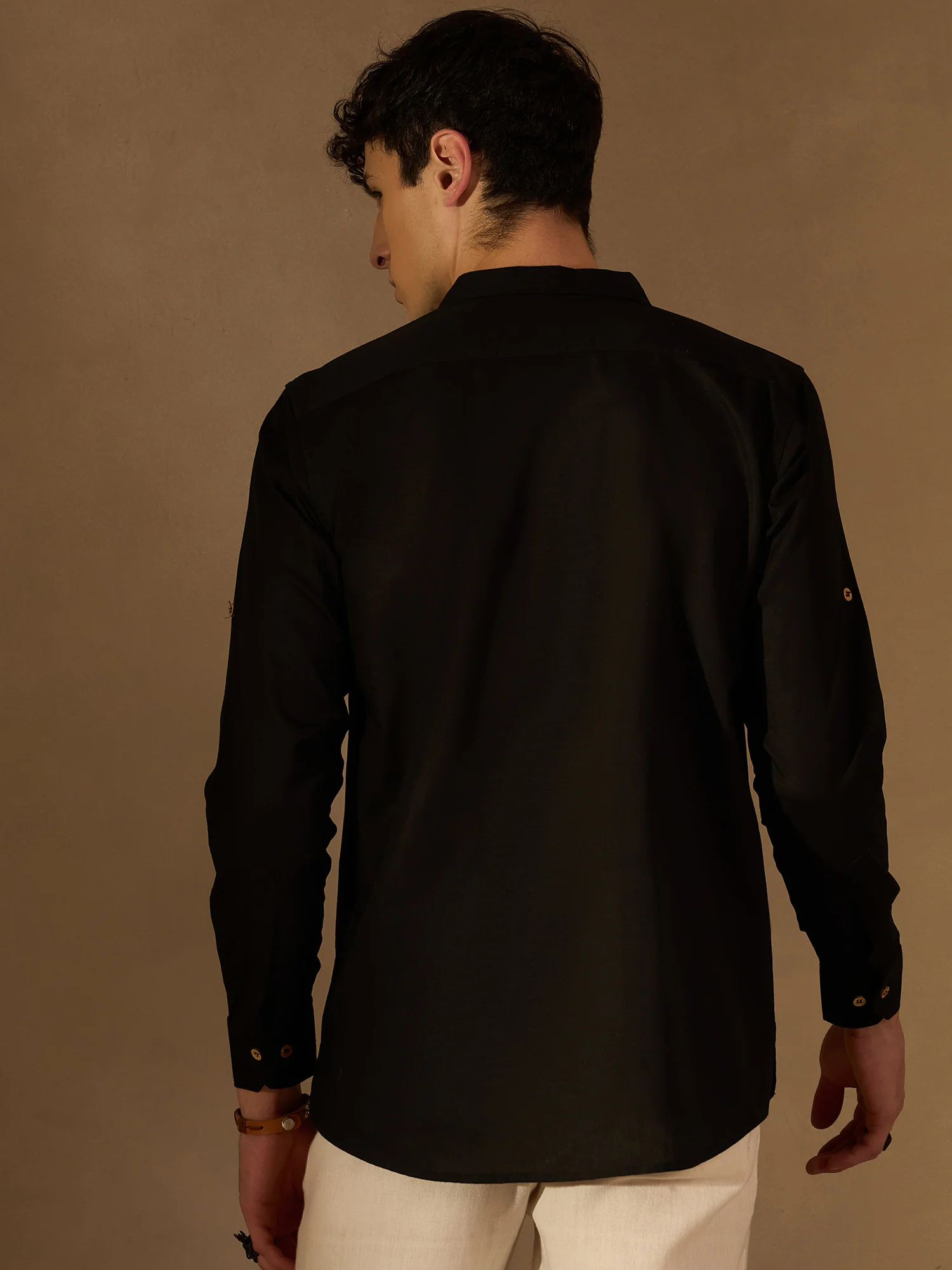 Men Black Comfort Fit Kurta
