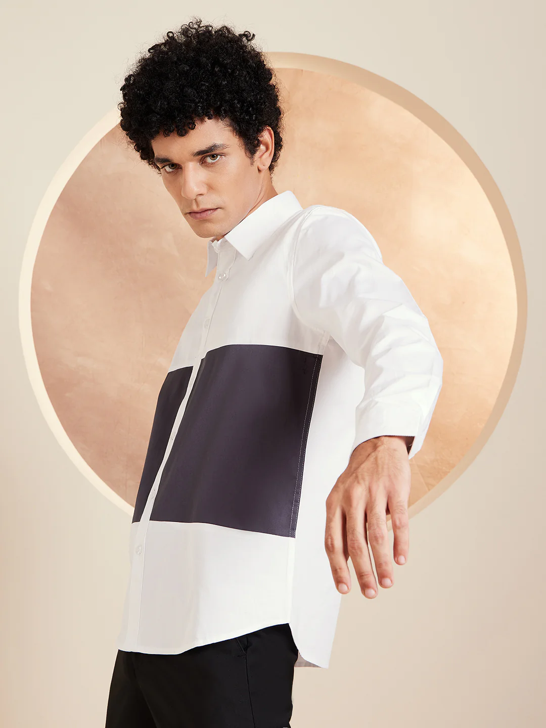 White & Grey: Full Sleeves Cotton Casual Shirt