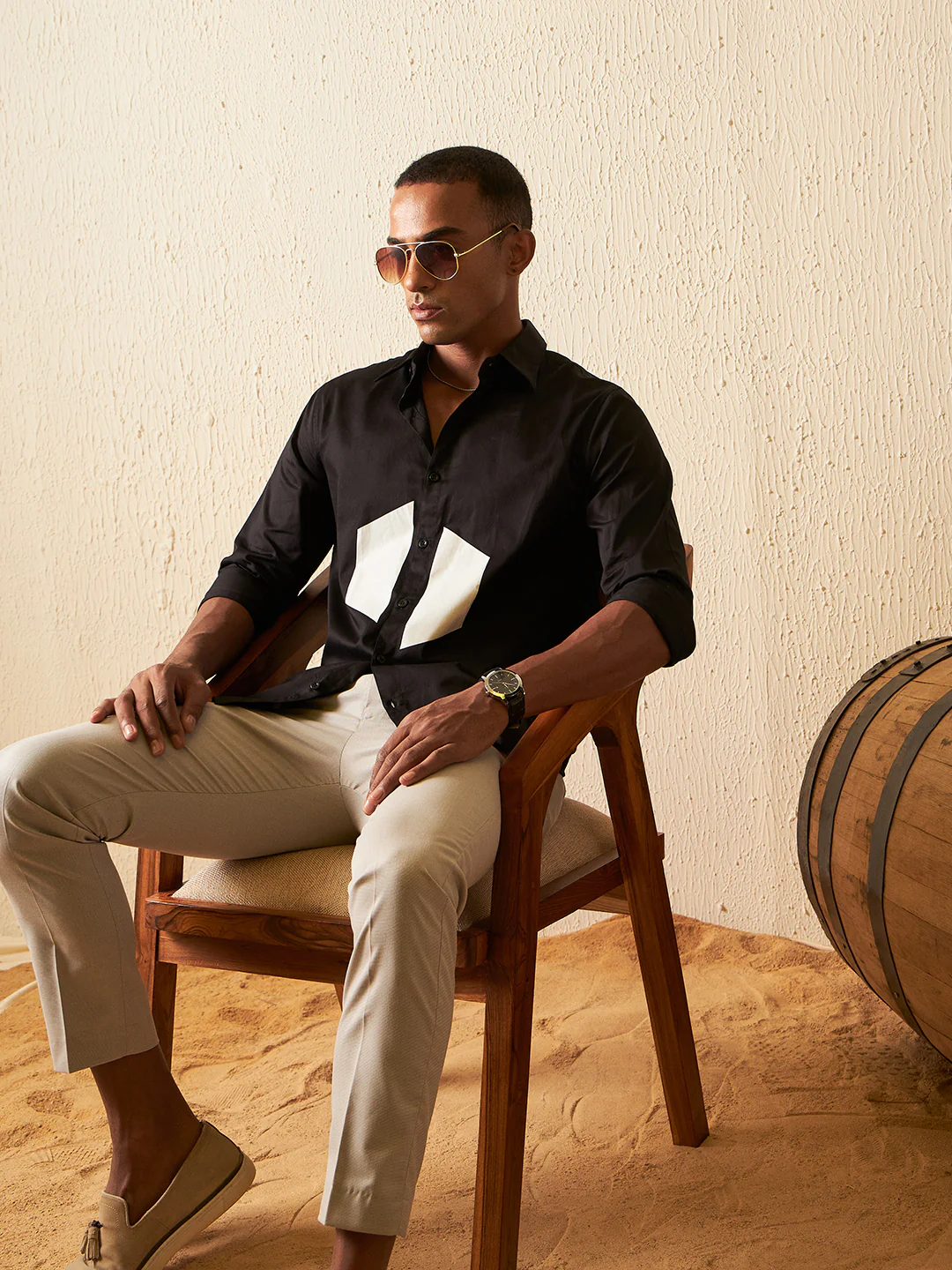 Black: Full Sleeves Casual Shirt