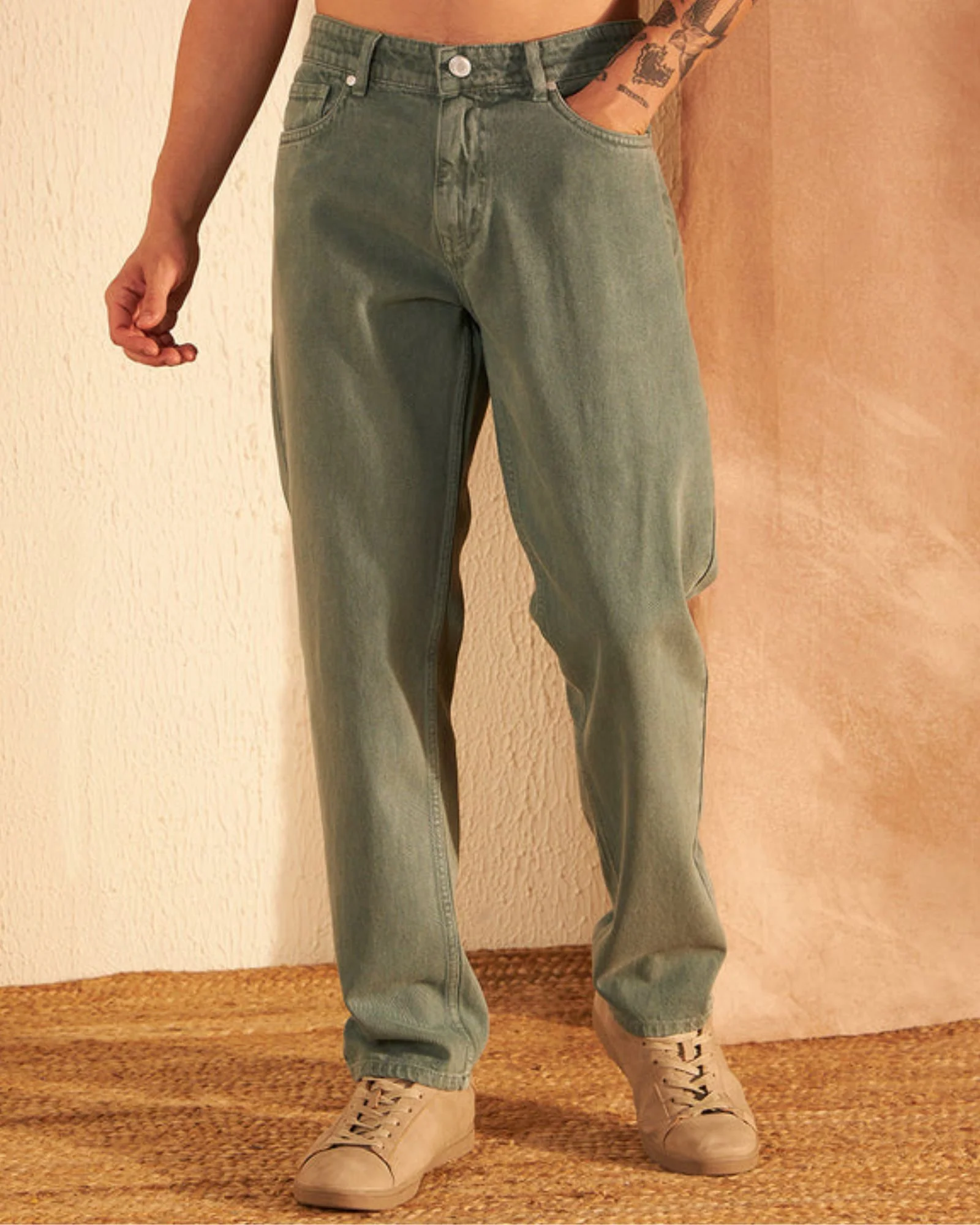 Mint Green: Korean Baggy Jeans