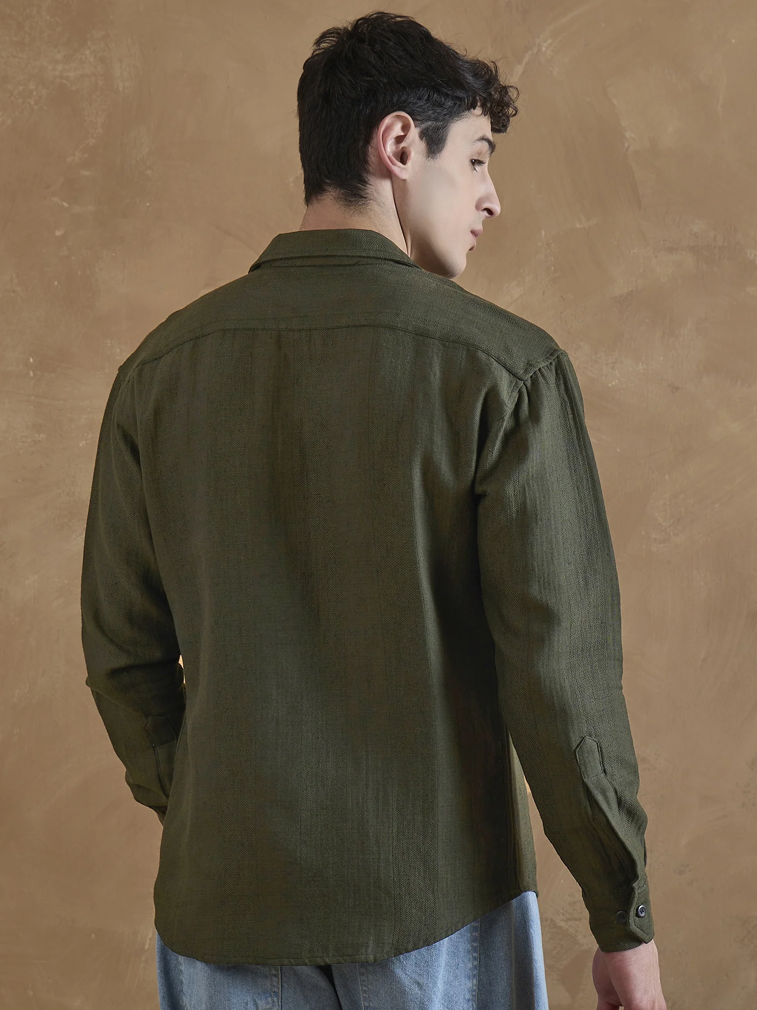 Olive: Full Sleeves Muslin Shirt