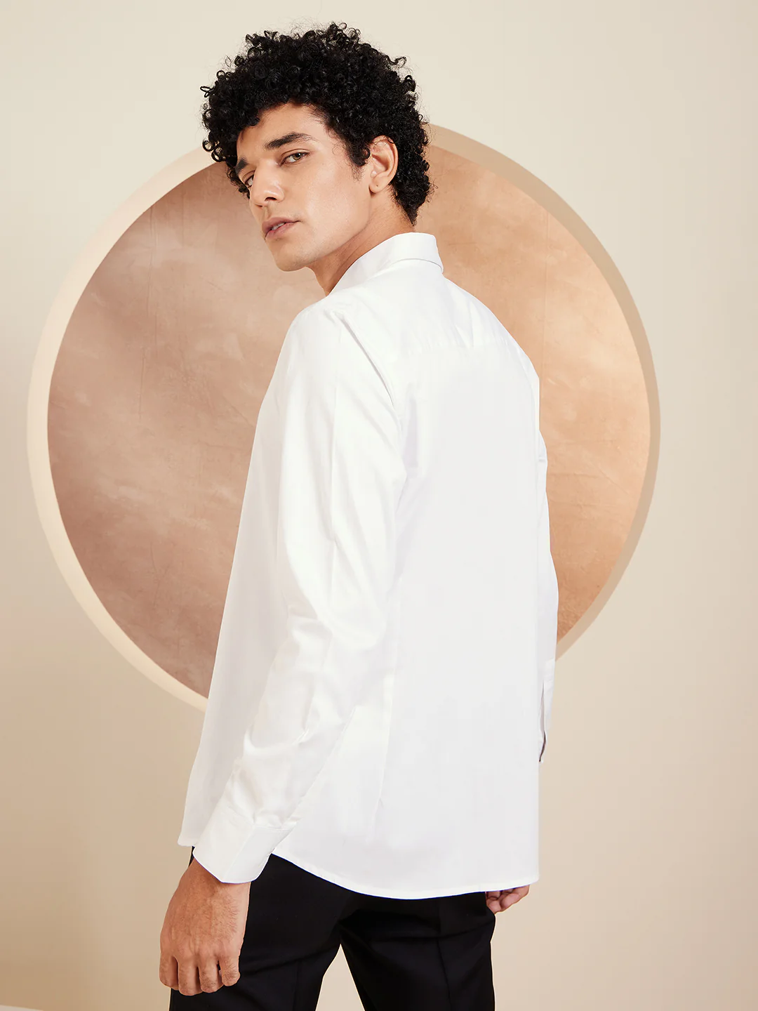 White: Full Sleeves Cotton Partywear Shirt