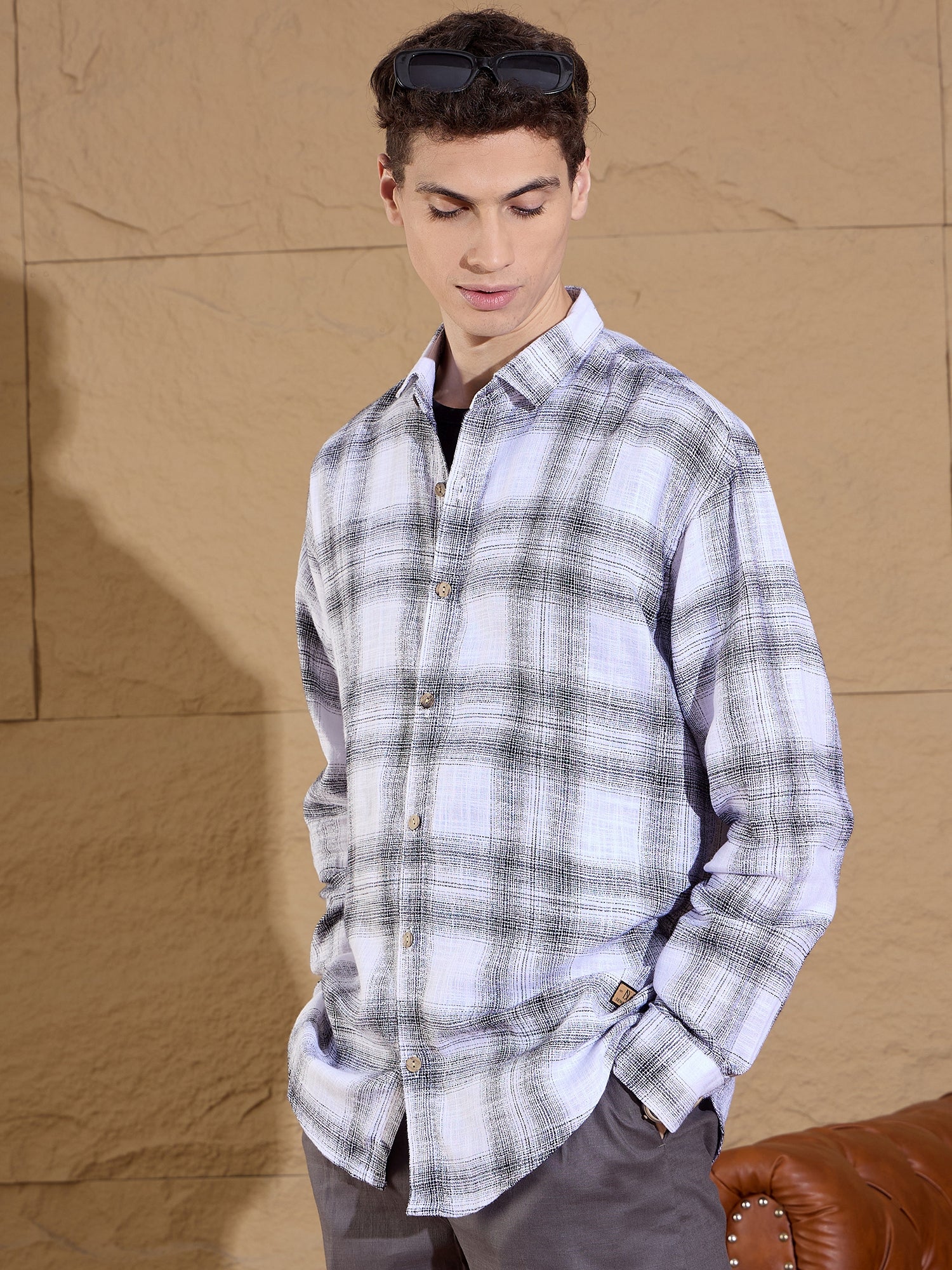 Whire: Full Sleeves Tartan Checked Shirt