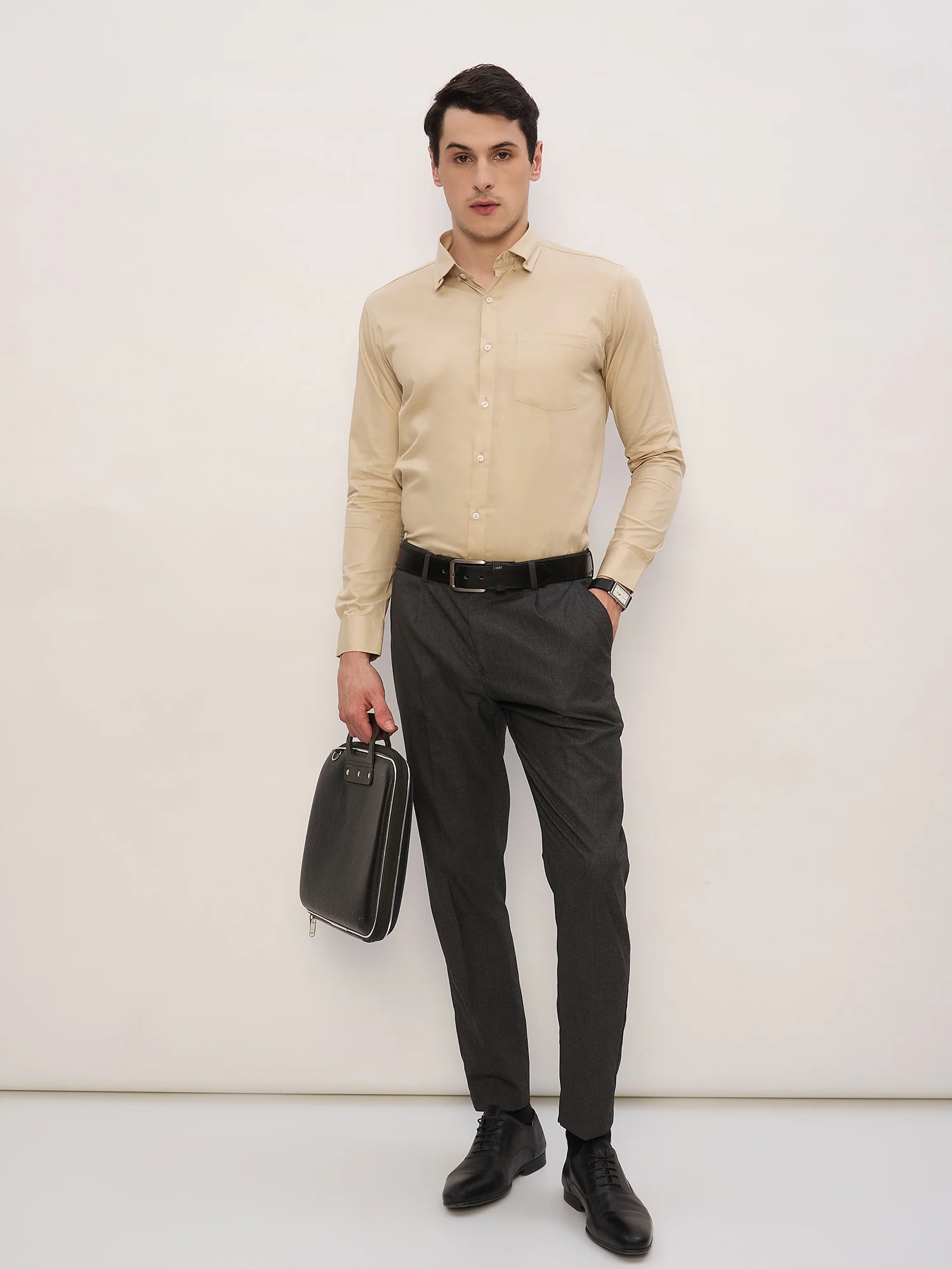 Beige: Full Sleeves Water Repellent Shirt