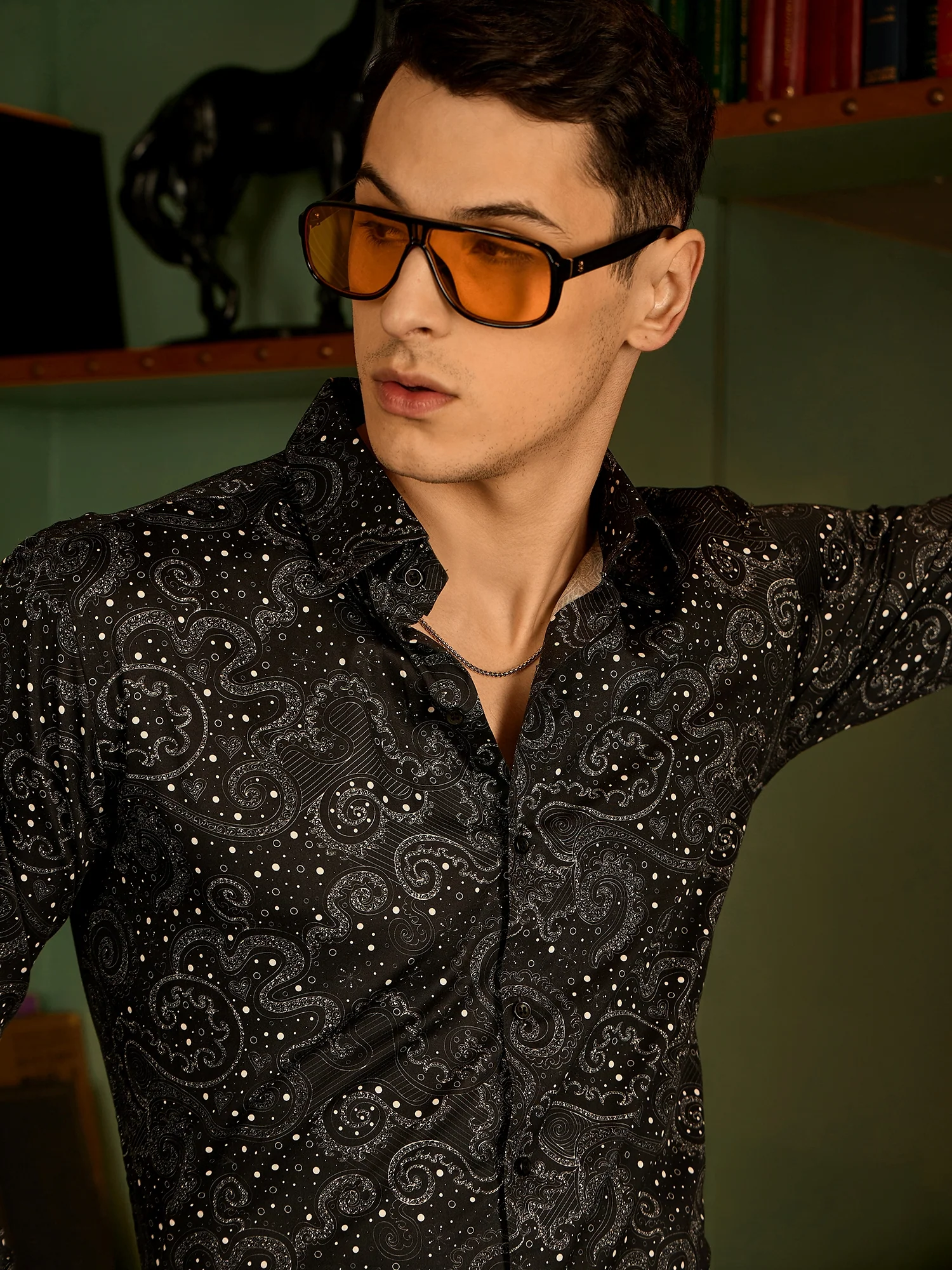 Black & White: Paisley Printed Casual Shirt