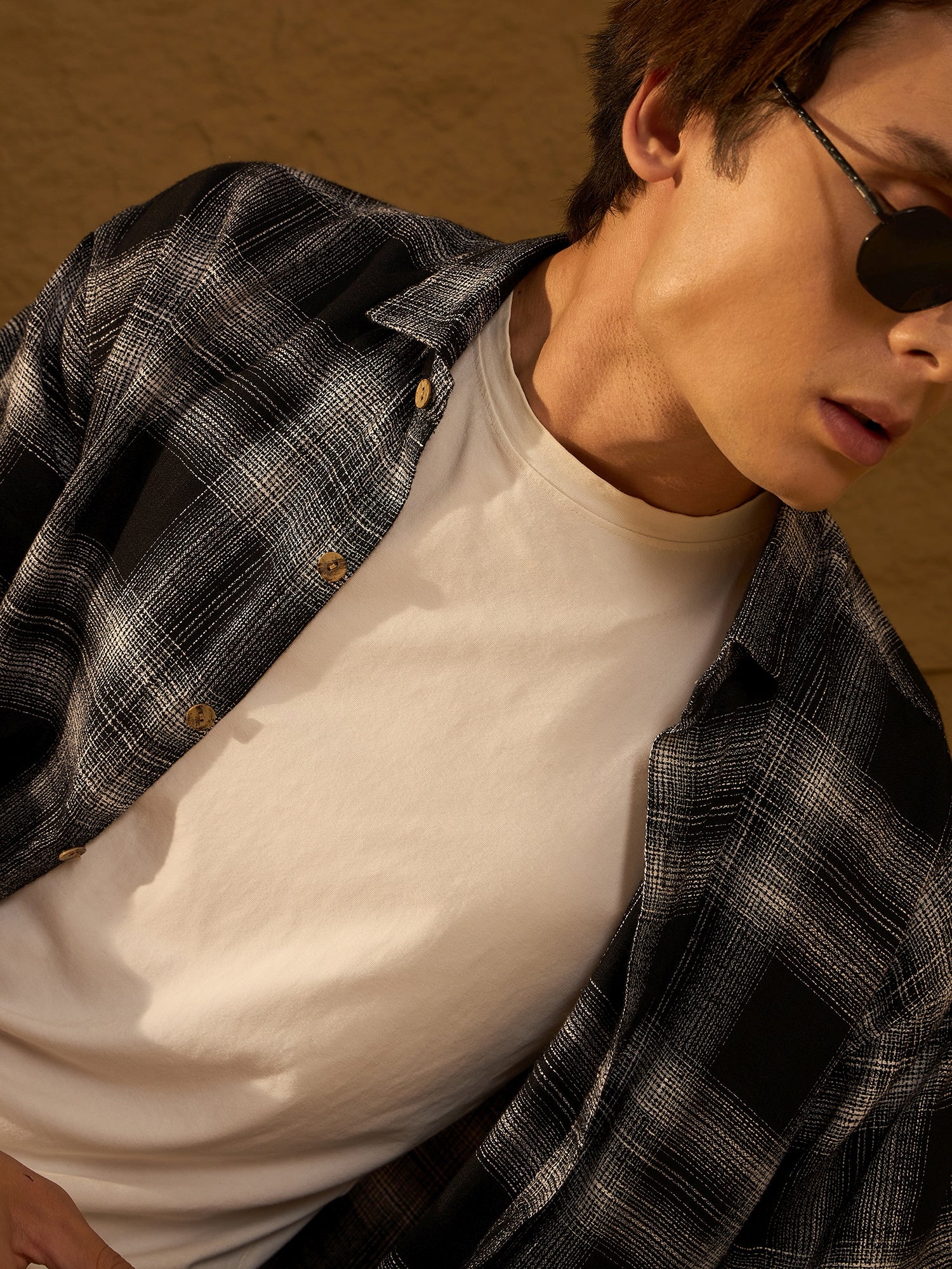 Black: Full Sleeves Casual Checked Shirt