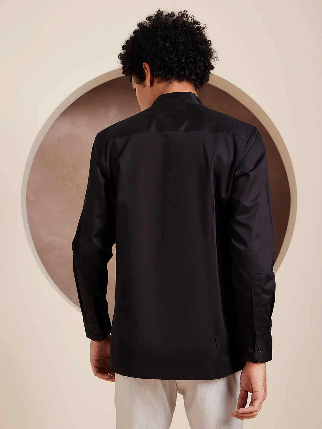 Black: Full Sleeves Clubwear Shirt