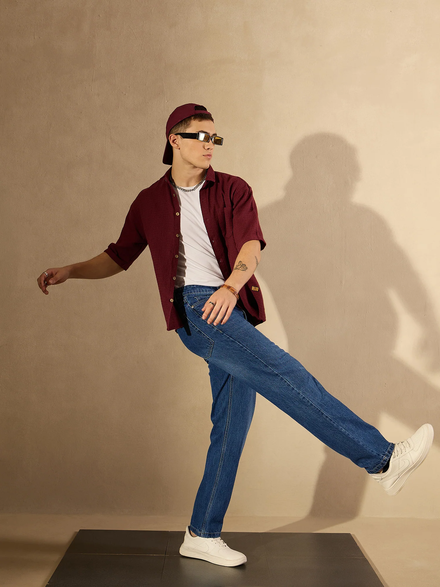Dark Blue Fade: Korean Baggy Jeans