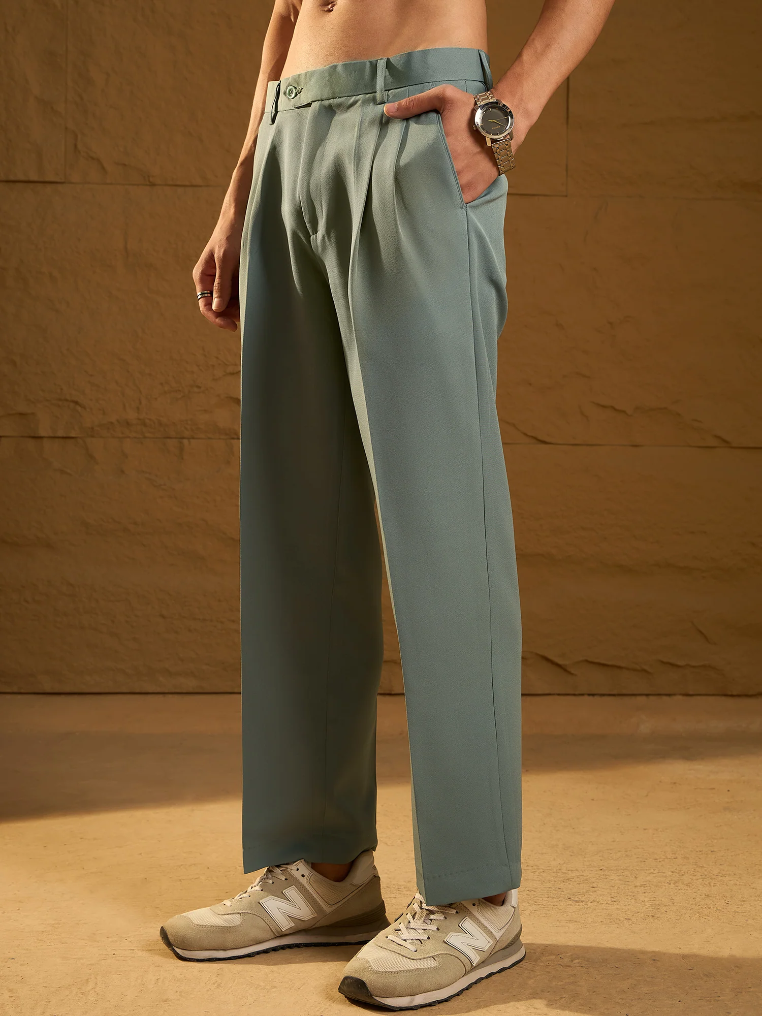 Teal: Baggy Fit Korean Trouser