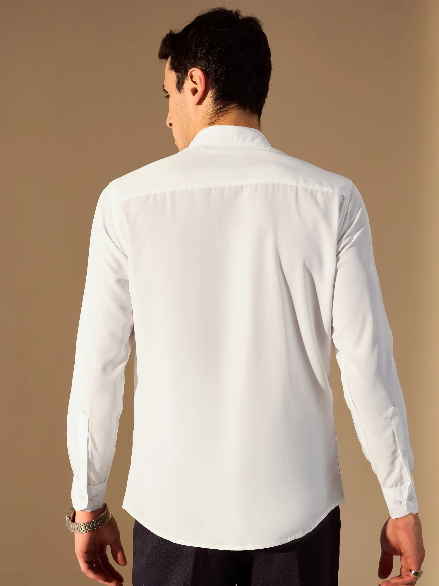 White: Full Sleeves Embellished Party Shirt