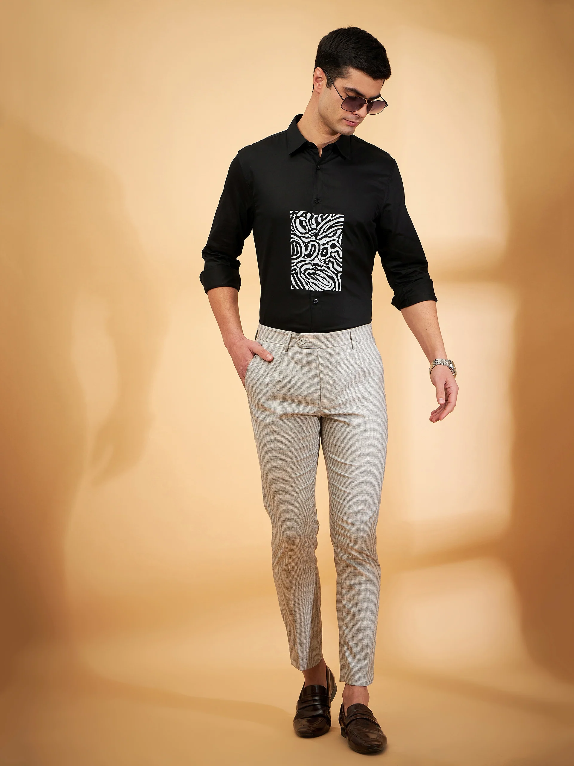 Black: Full Sleeves Partywear Shirt