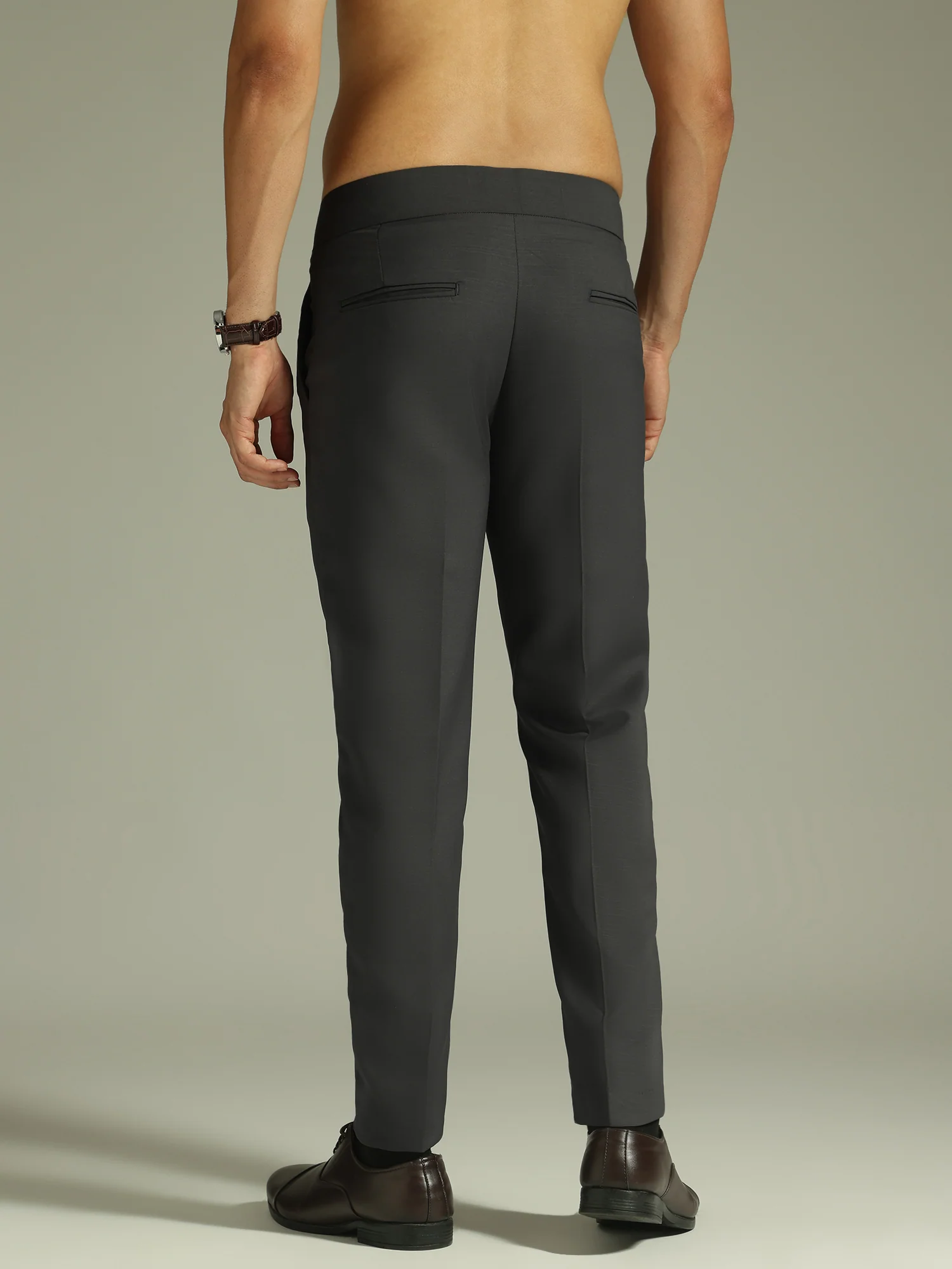 Dark Grey: Adjustable Fastening Neopolitan Trouser