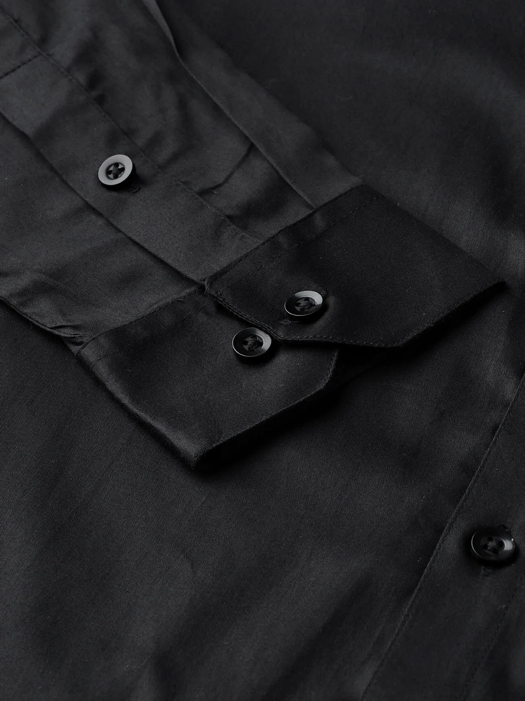 Black: Comfort Regular Fit Solid Formal Shirt