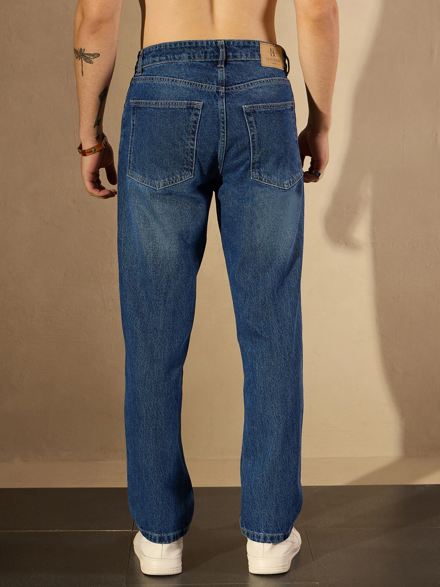 Dark Blue Fade: Korean Baggy Jeans