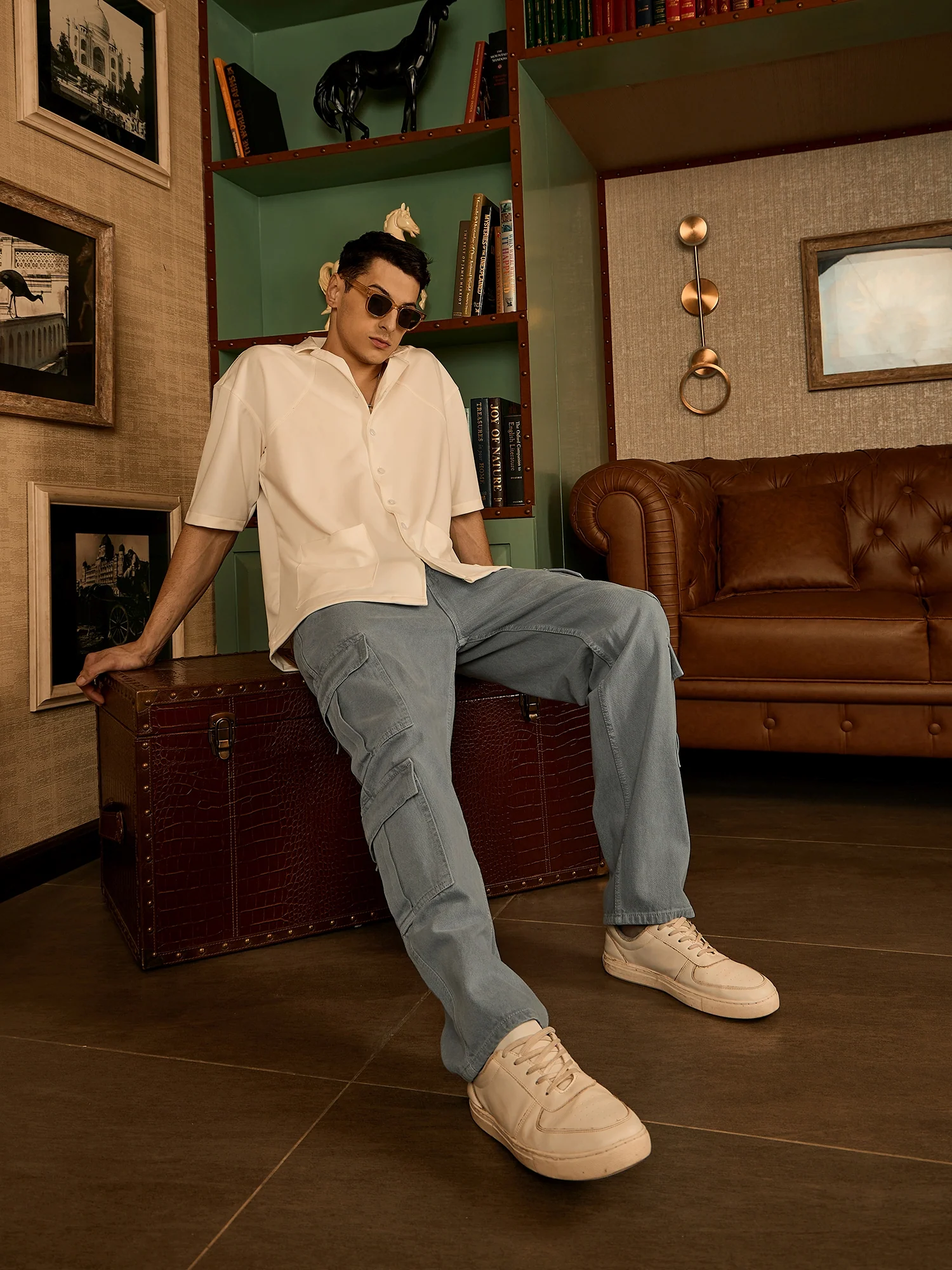 Grey: Korean Baggy Cargo Jeans