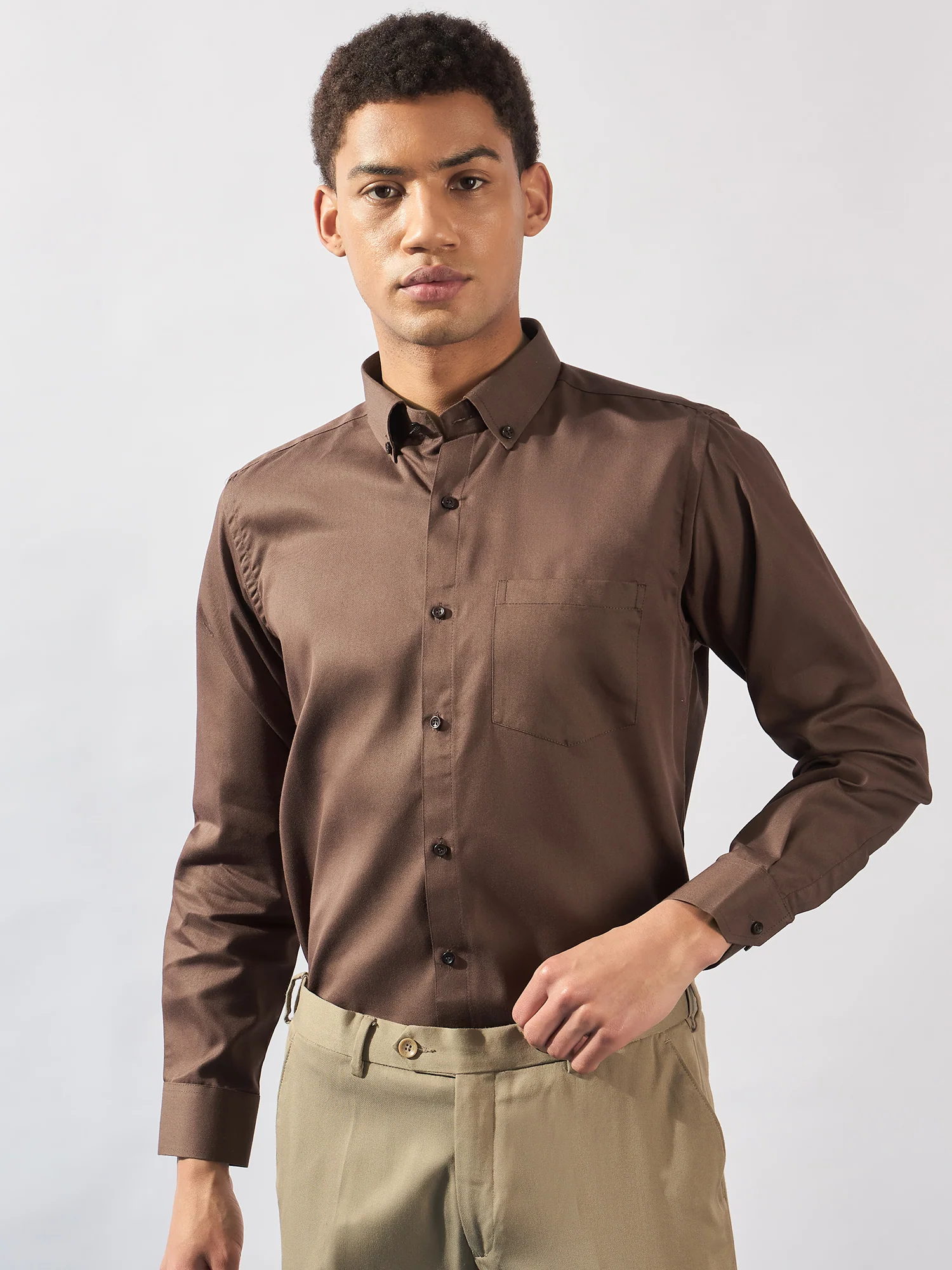 Brown: Full Sleeves Formal Shirt