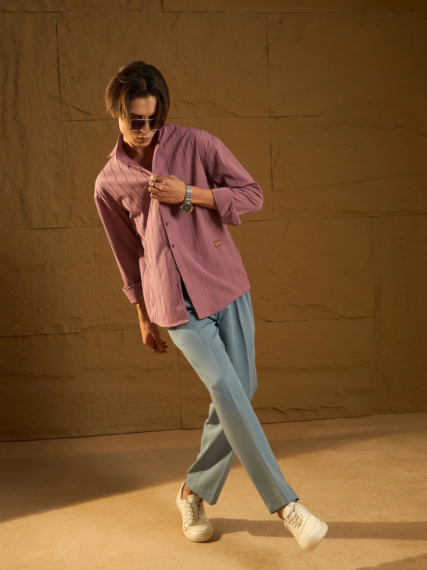 Steel Blue: Baggy Fit Korean Trouser