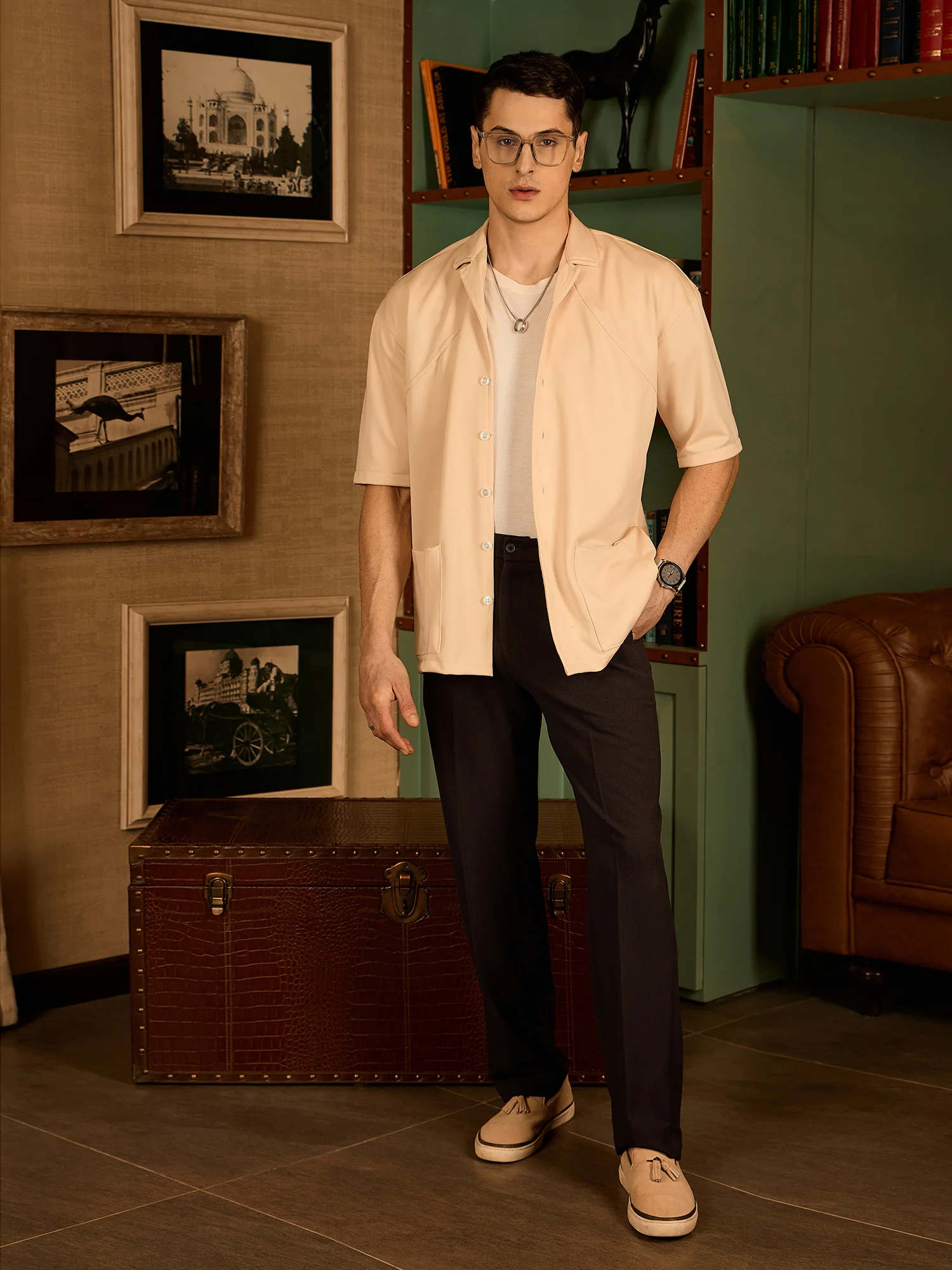 Dark Purple: Korean Baggy Fit Stretchable Trouser