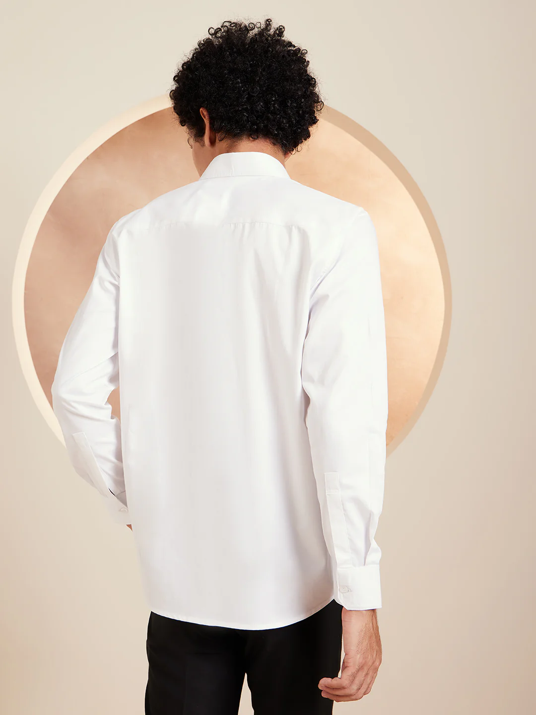 White & Grey: Full Sleeves Cotton Casual Shirt