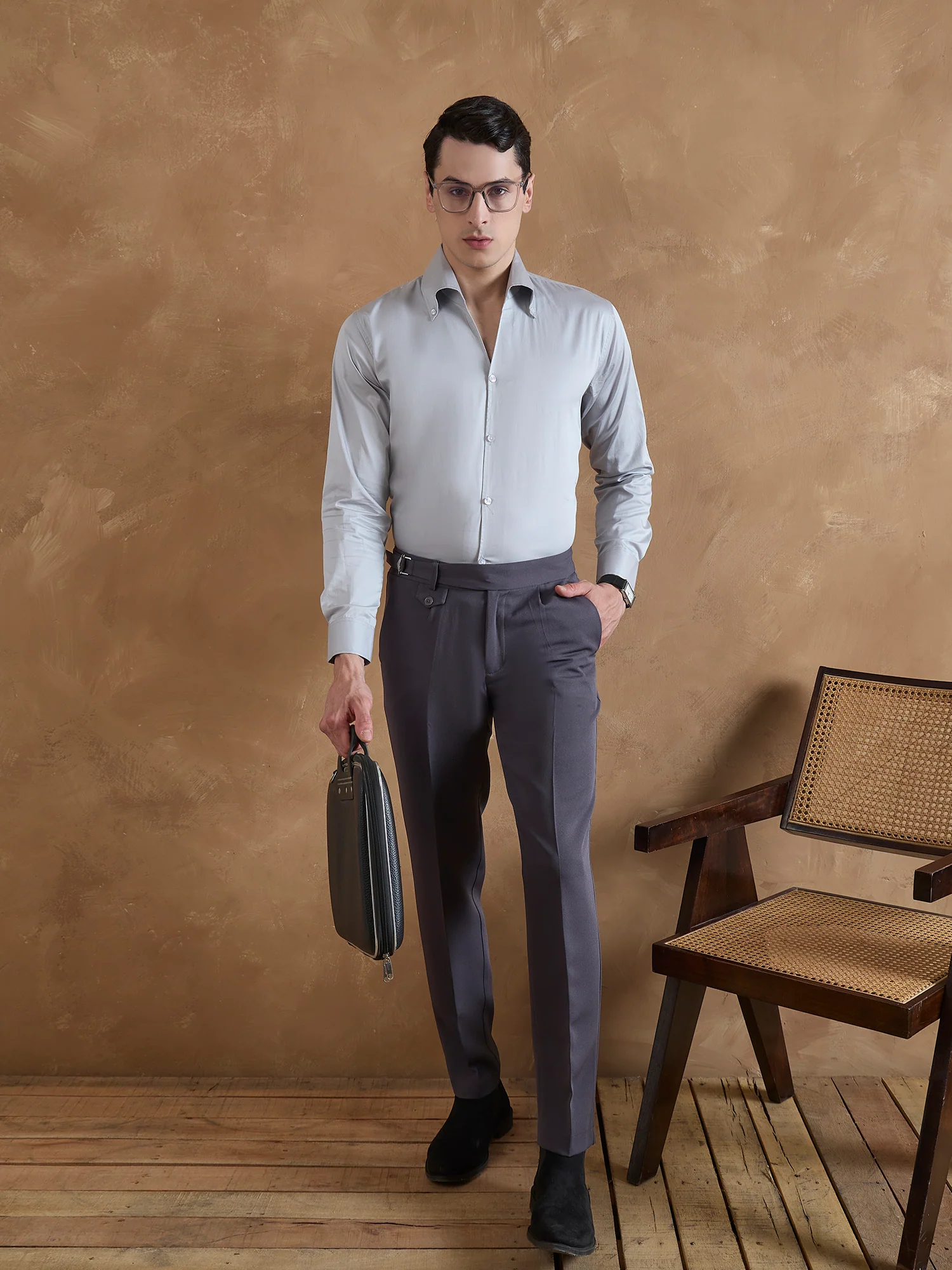 Steel Grey: Adjustable Fastening Gurkha Trouser