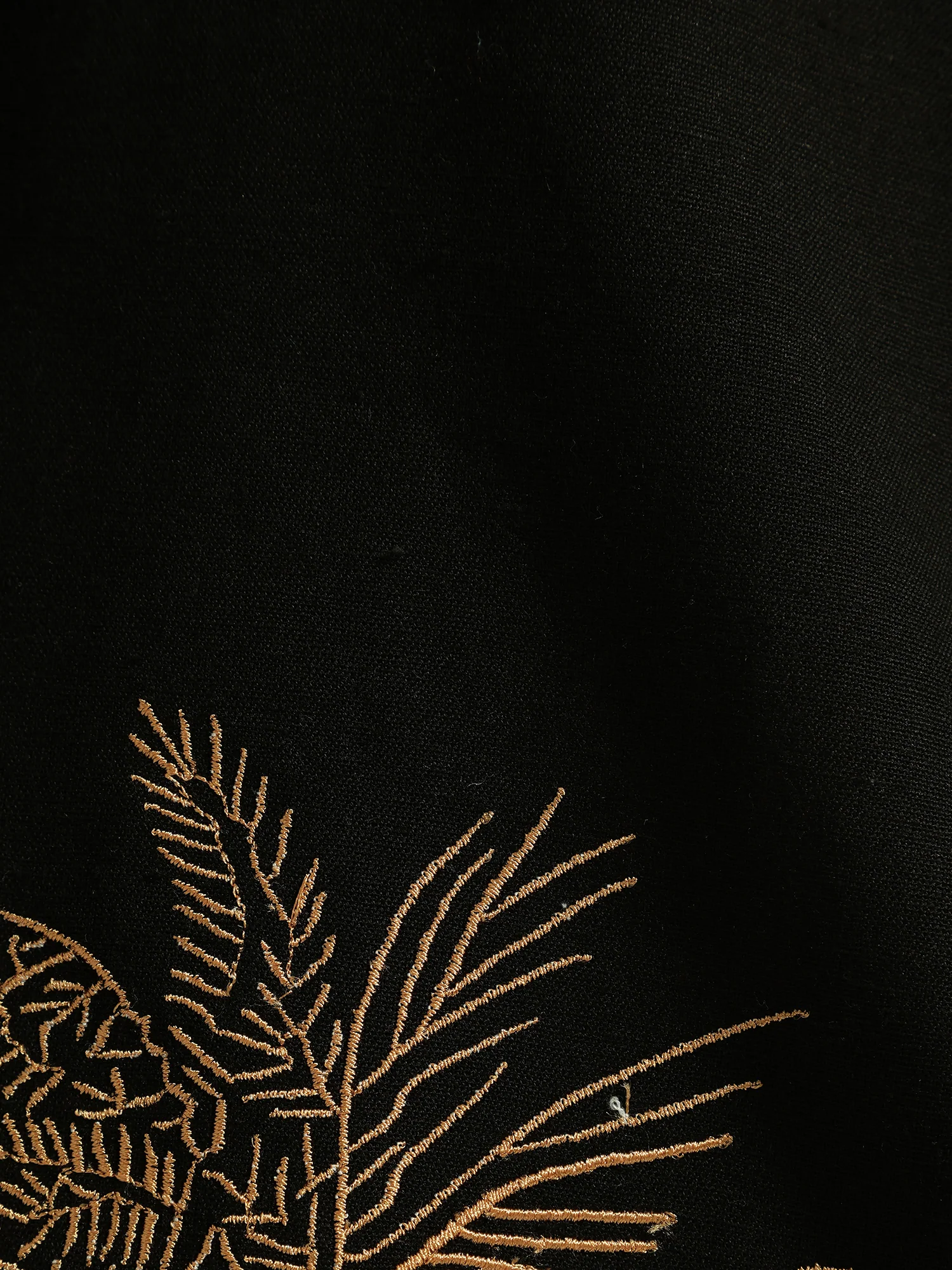 Black & Copper: Embroidered Drop Shoulder Oversized Shirt