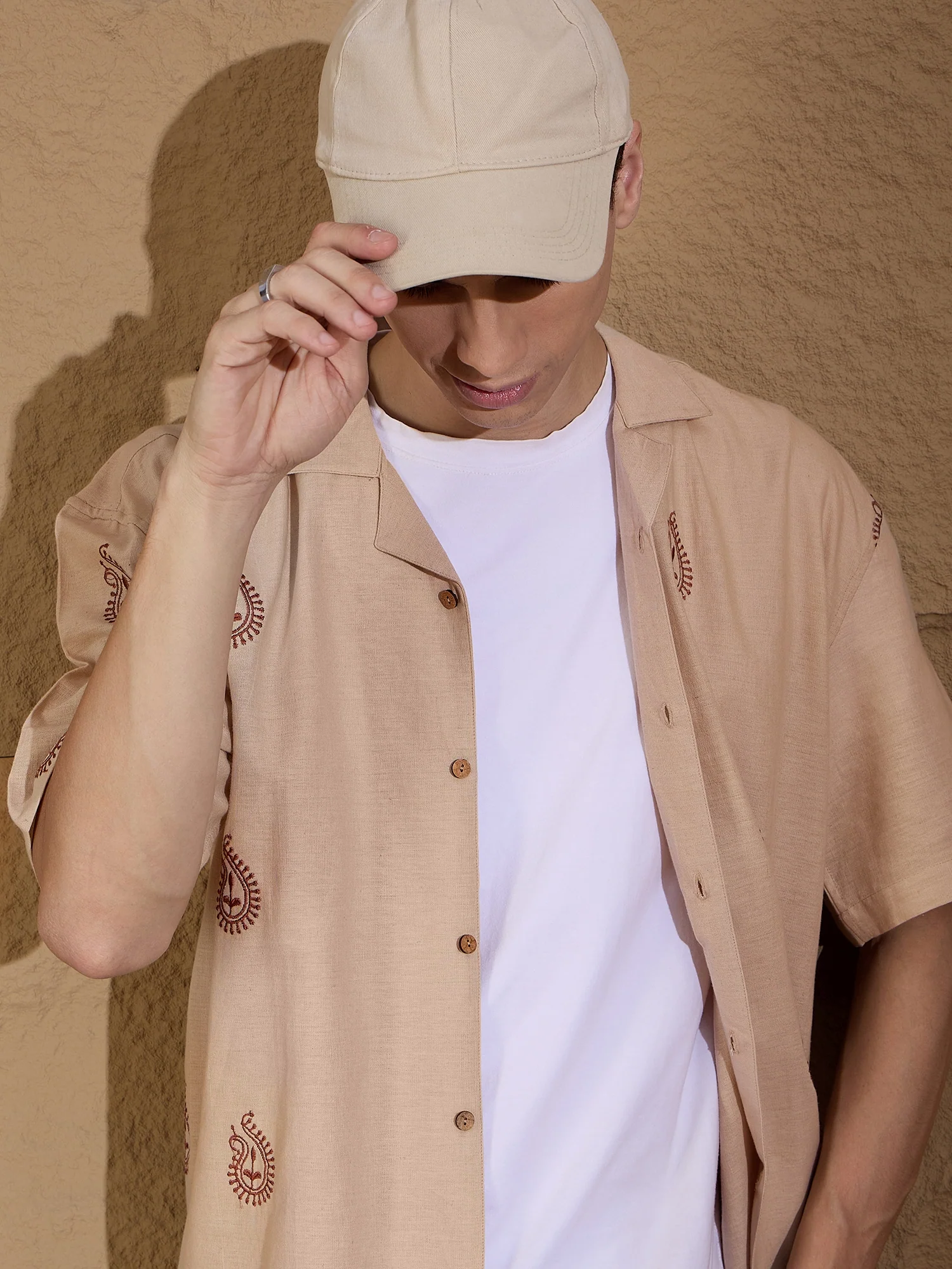 Paisley: Half Sleeves Embroidery Oversized Shirt