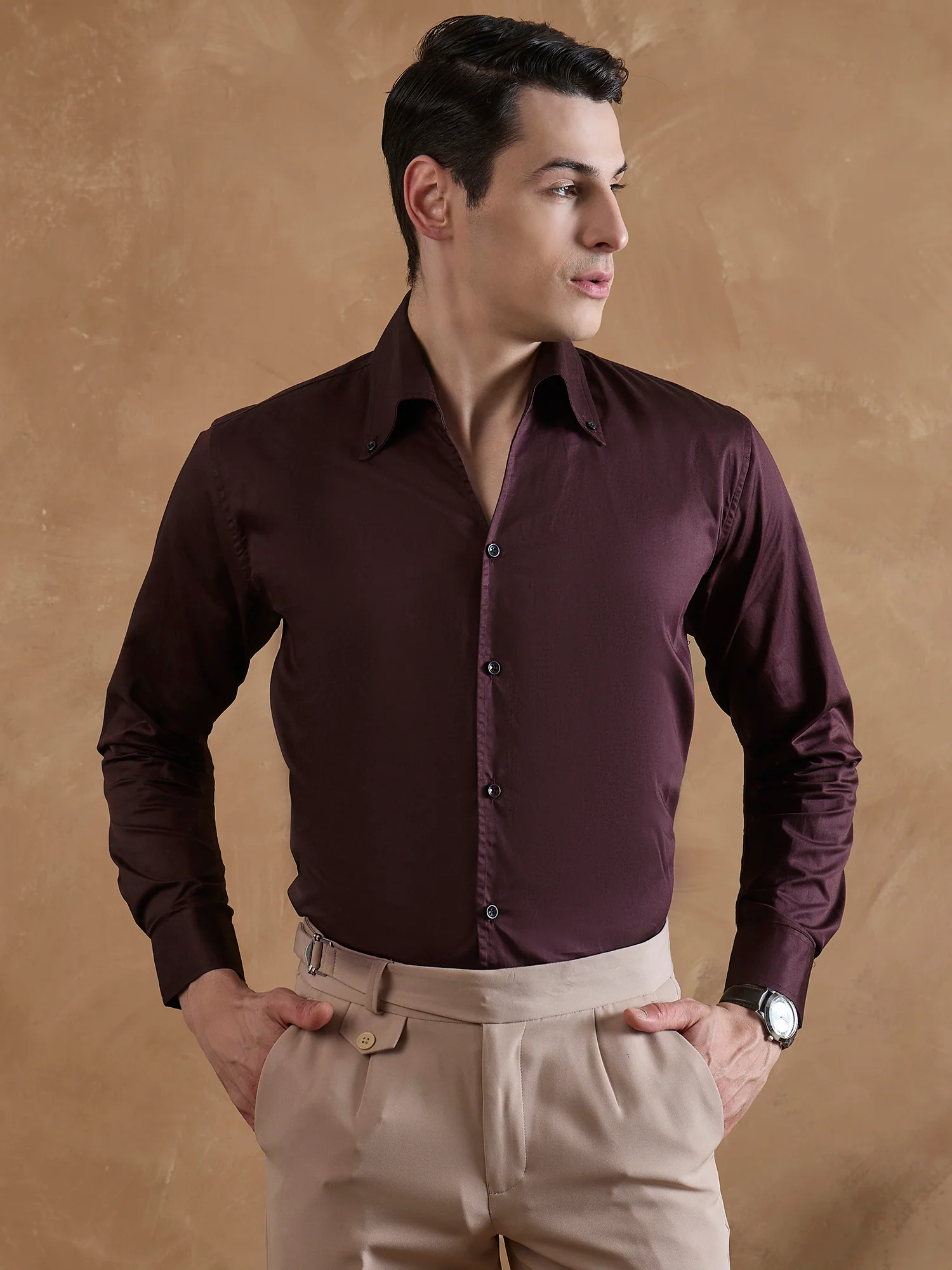 Maroon: Cooper Collar Shirt