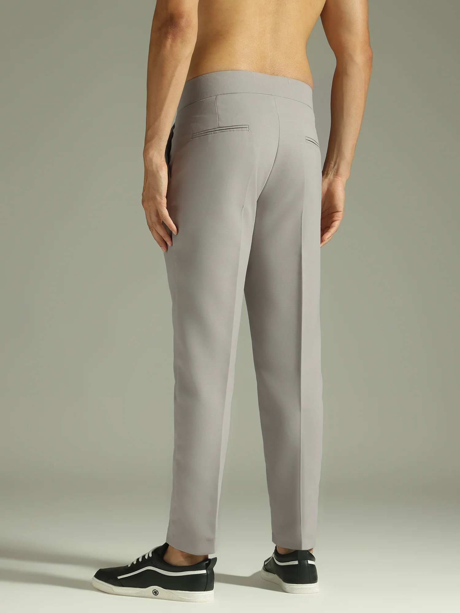 Light Grey: Adjustable Fastening Neopolitan Trouser