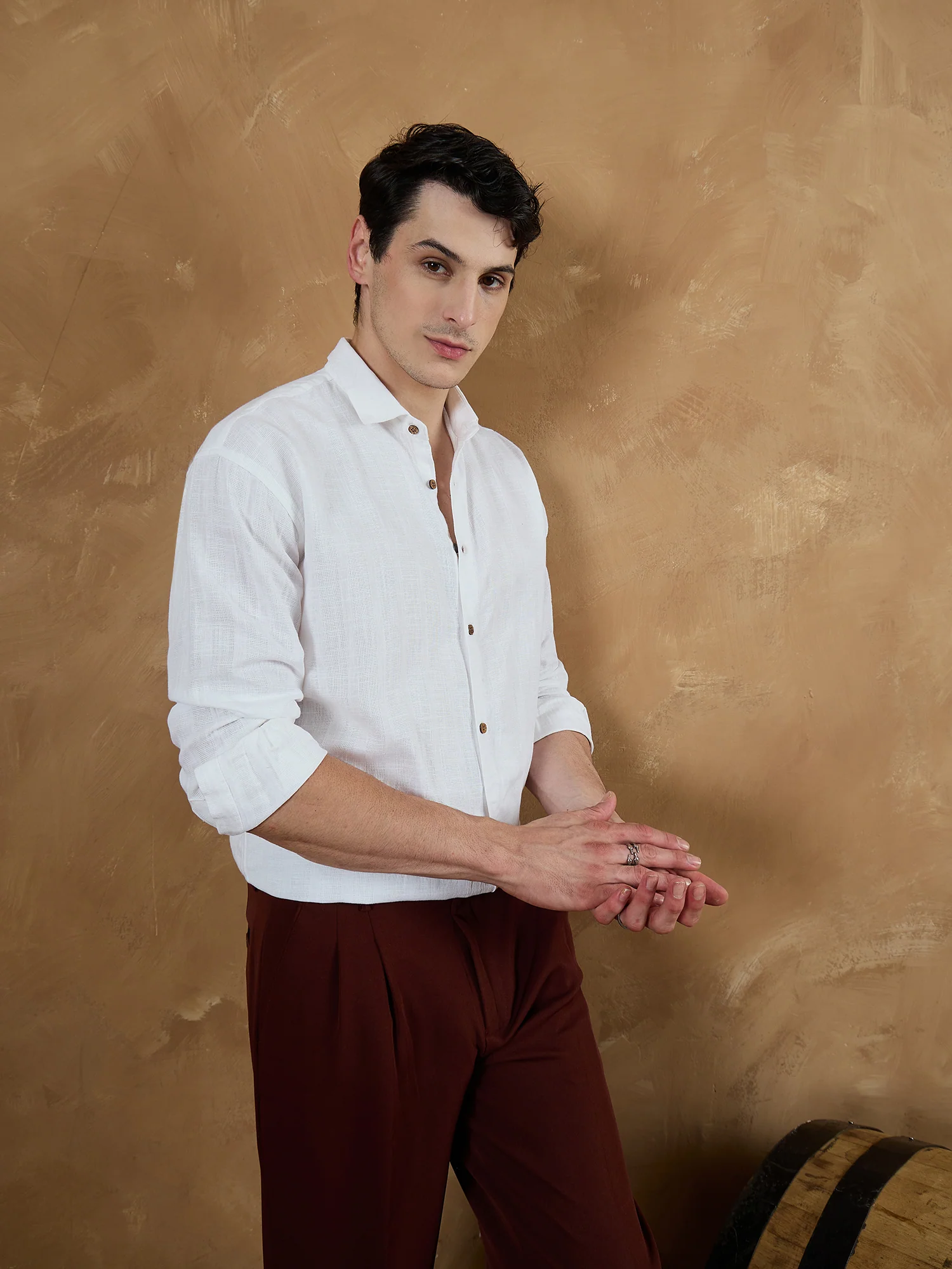 White: Drop Shoulder Oversized Shirt