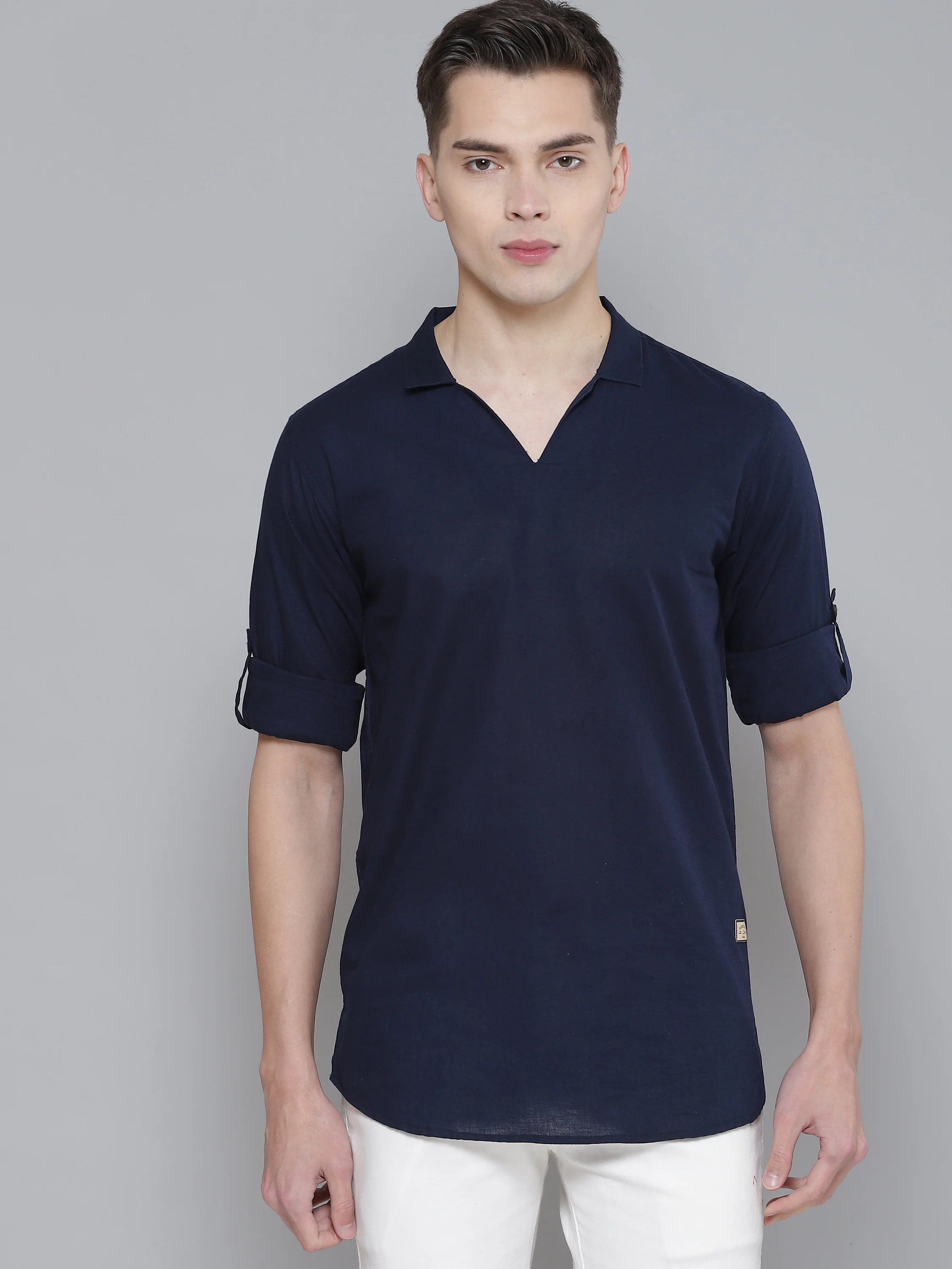 Men Navy Blue Comfort Fit Kurta