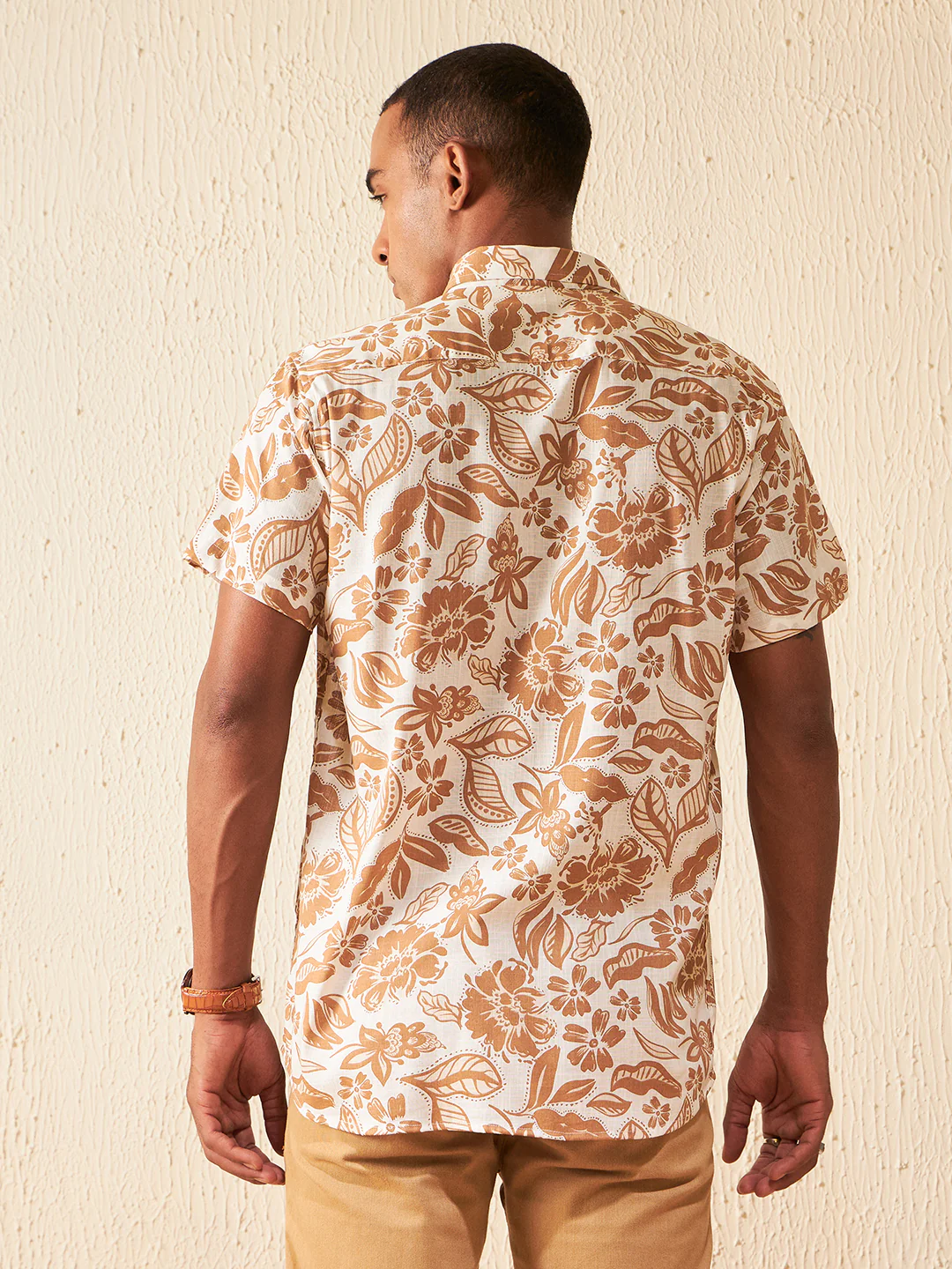 White: Half Sleeves Block Printed Shirt