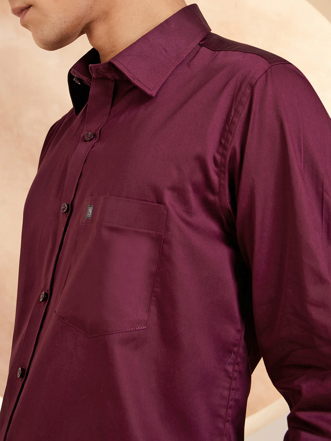 DENNISON Wine Pure Cotton Formal Shirt