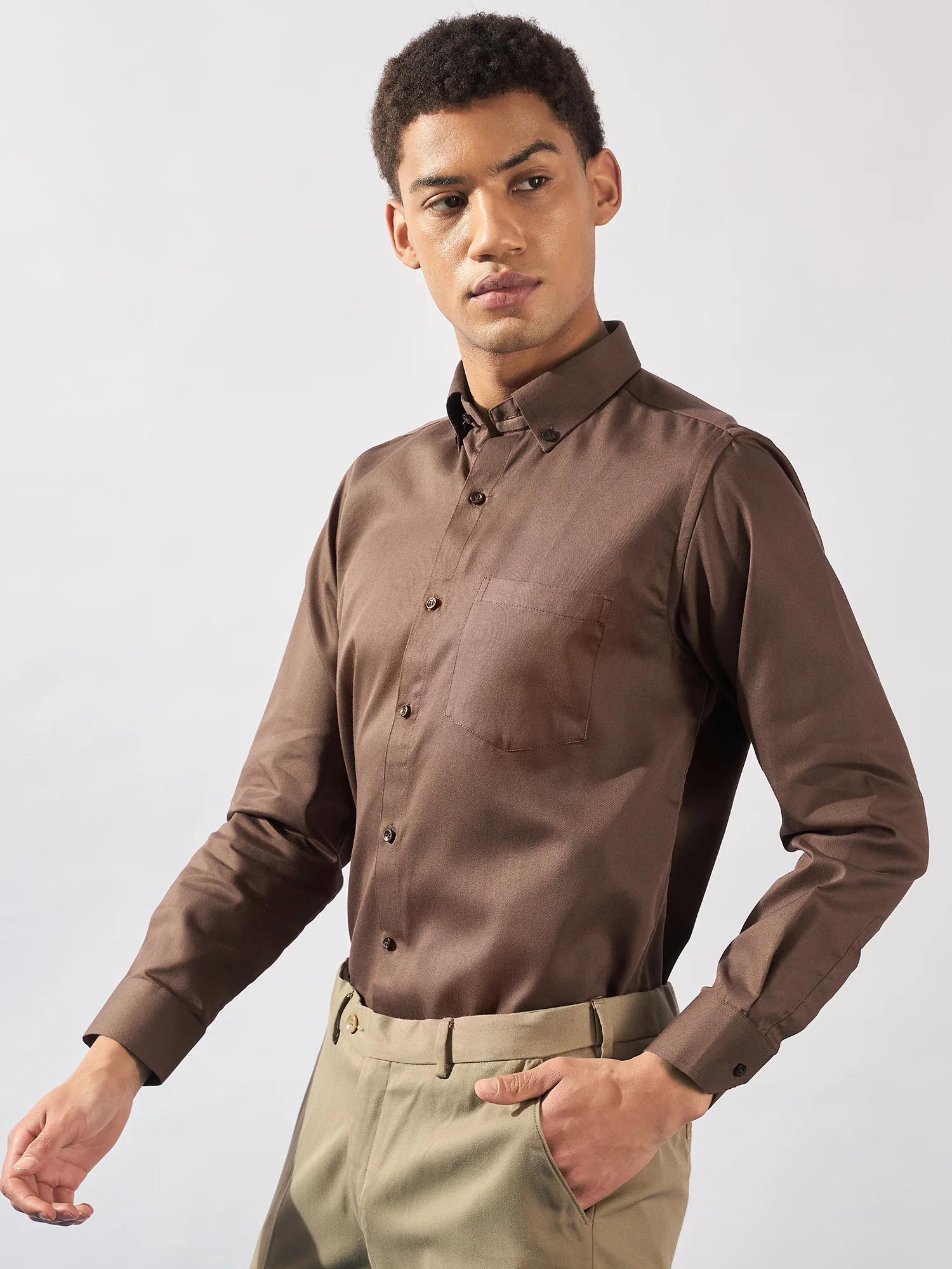 Brown: Full Sleeves Formal Shirt