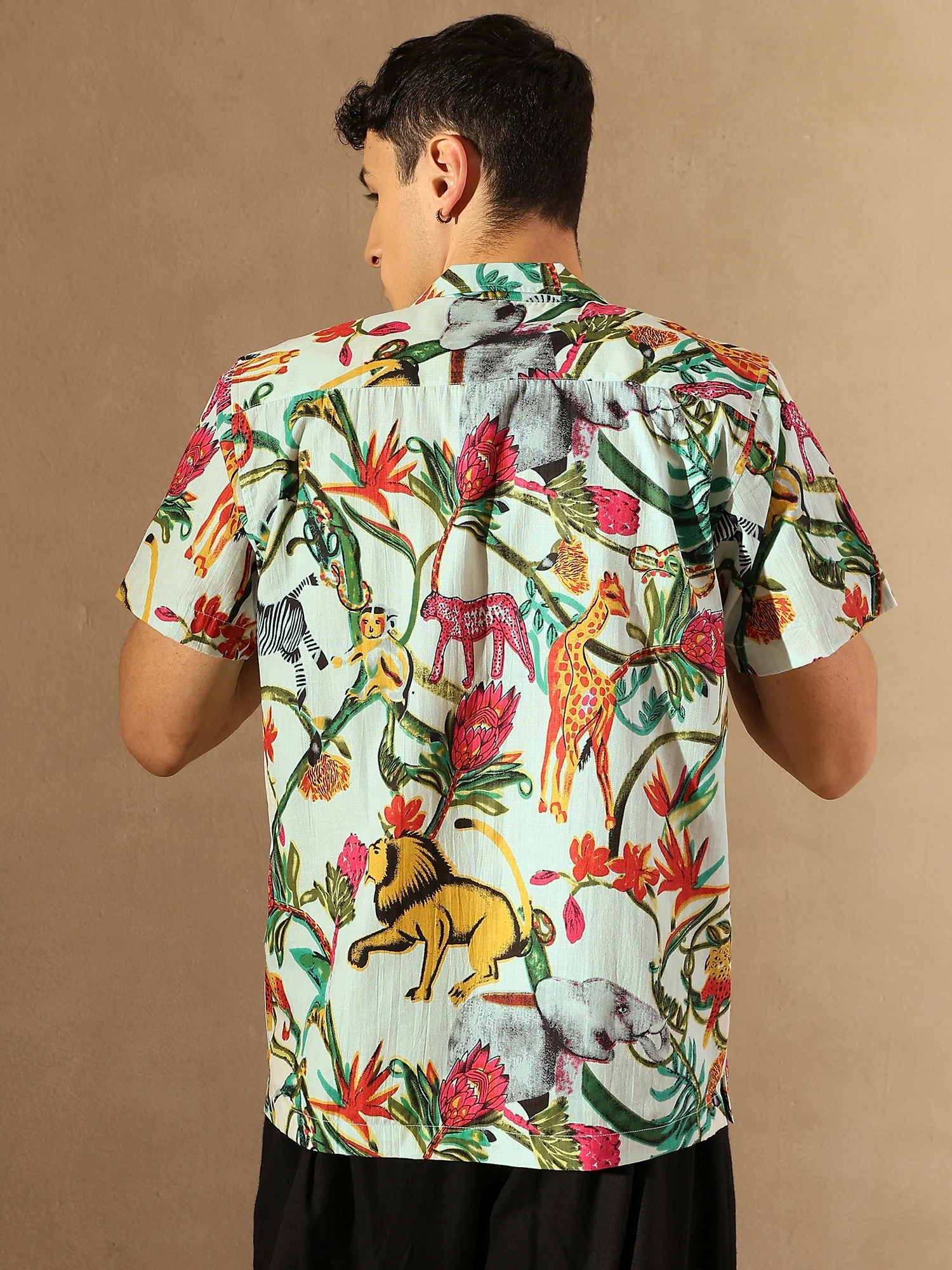 White: Half Sleeves Block Printed Shirt