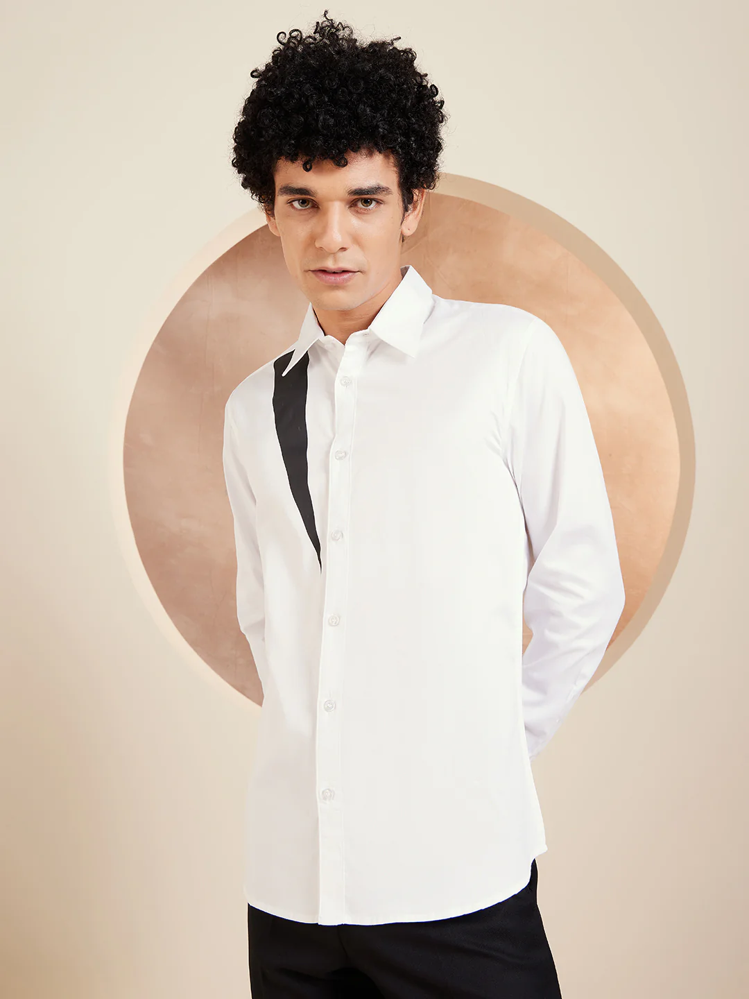 White: Full Sleeves Cotton Partywear Shirt
