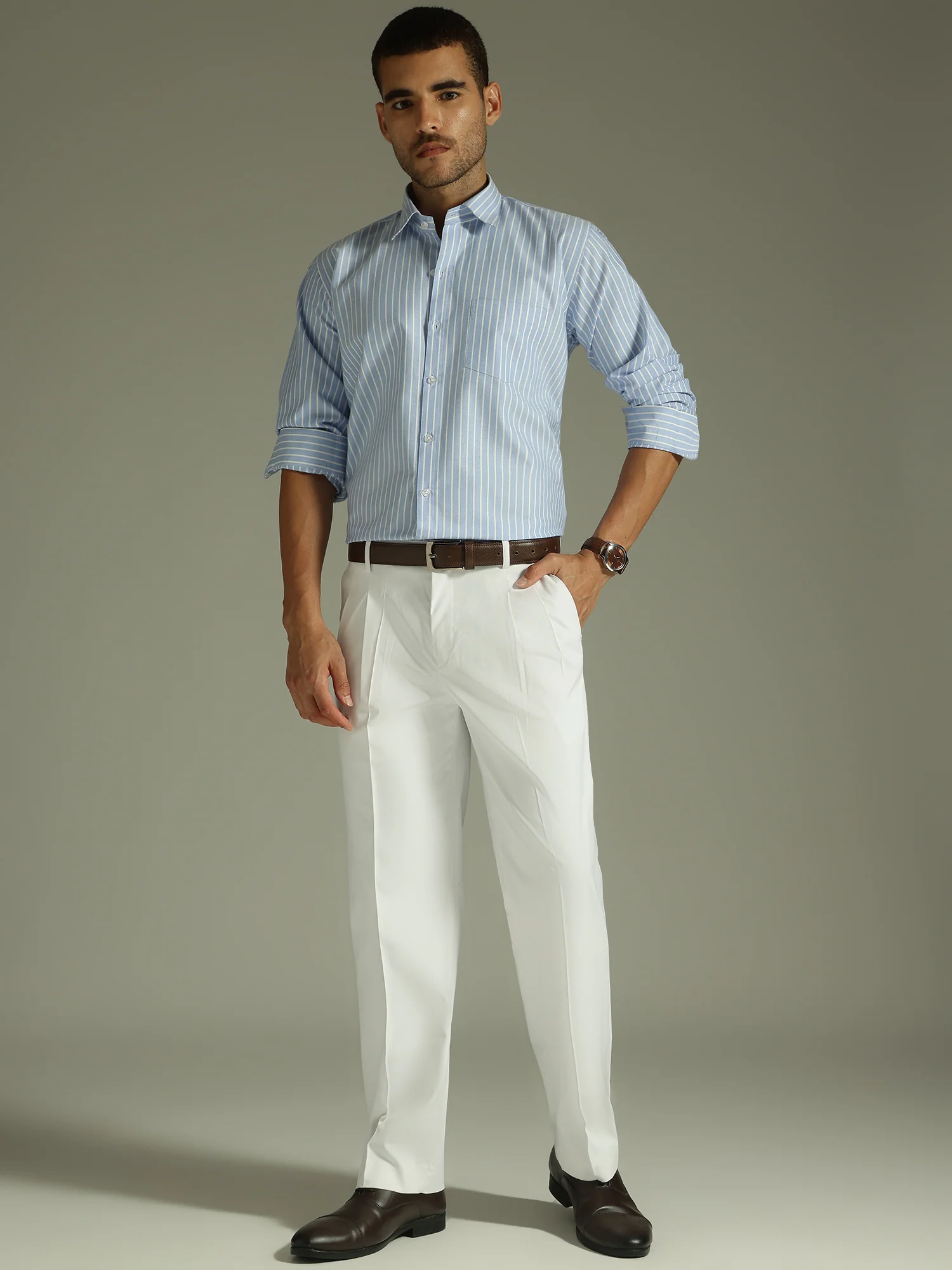 White: Korean Baggy Fit Trouser